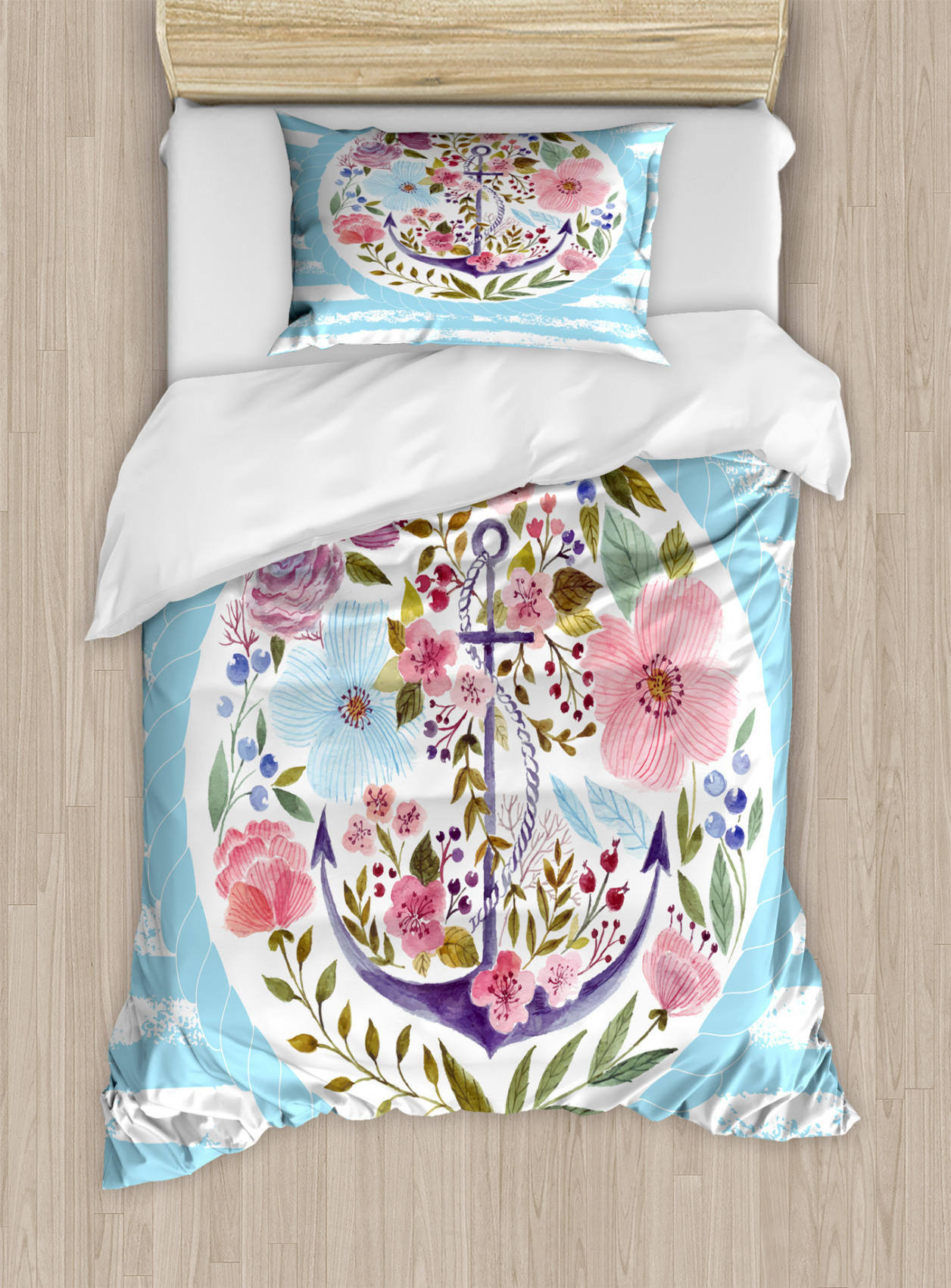 ANCIEN HOUSSE DE Couette Nautique Ancre Marine EUR 63,99 - PicClick FR