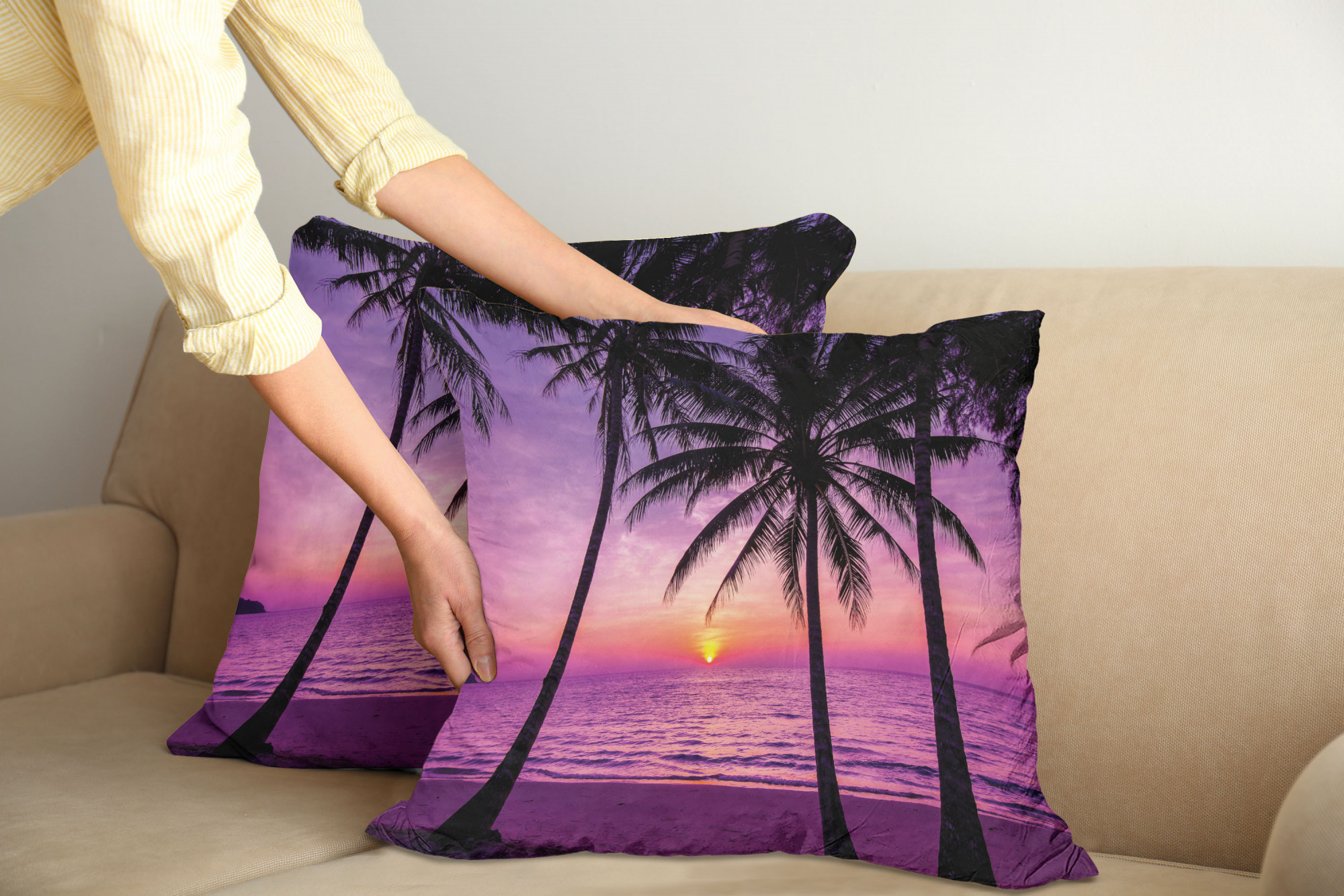 Ambesonne Tree Bloom Cushion Cover Set of 2 for Couch and Bed in 4 Sizes - Picture 143 of 220