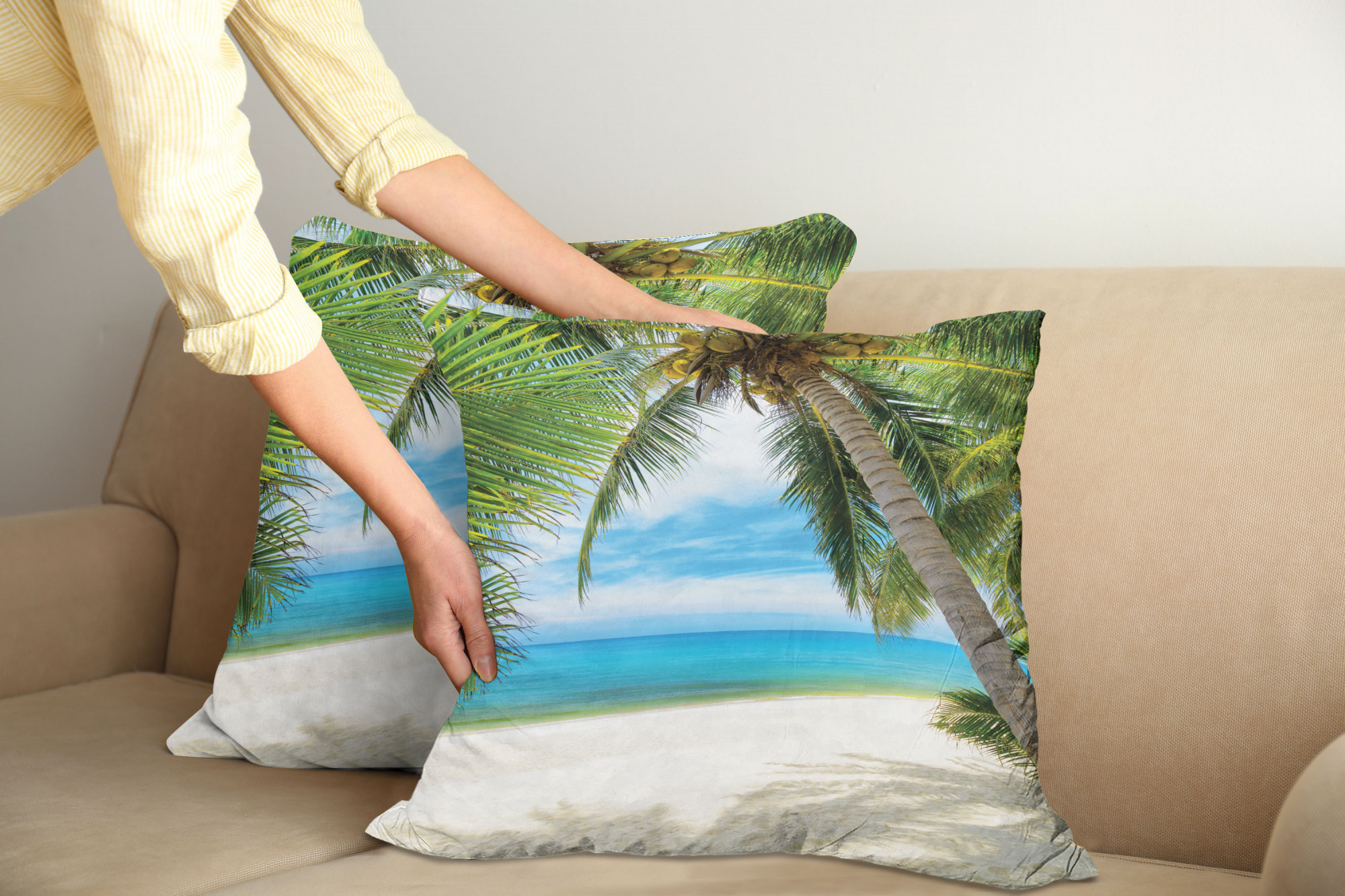 Ambesonne Tree Bloom Cushion Cover Set of 2 for Couch and Bed in 4 Sizes - Picture 171 of 220