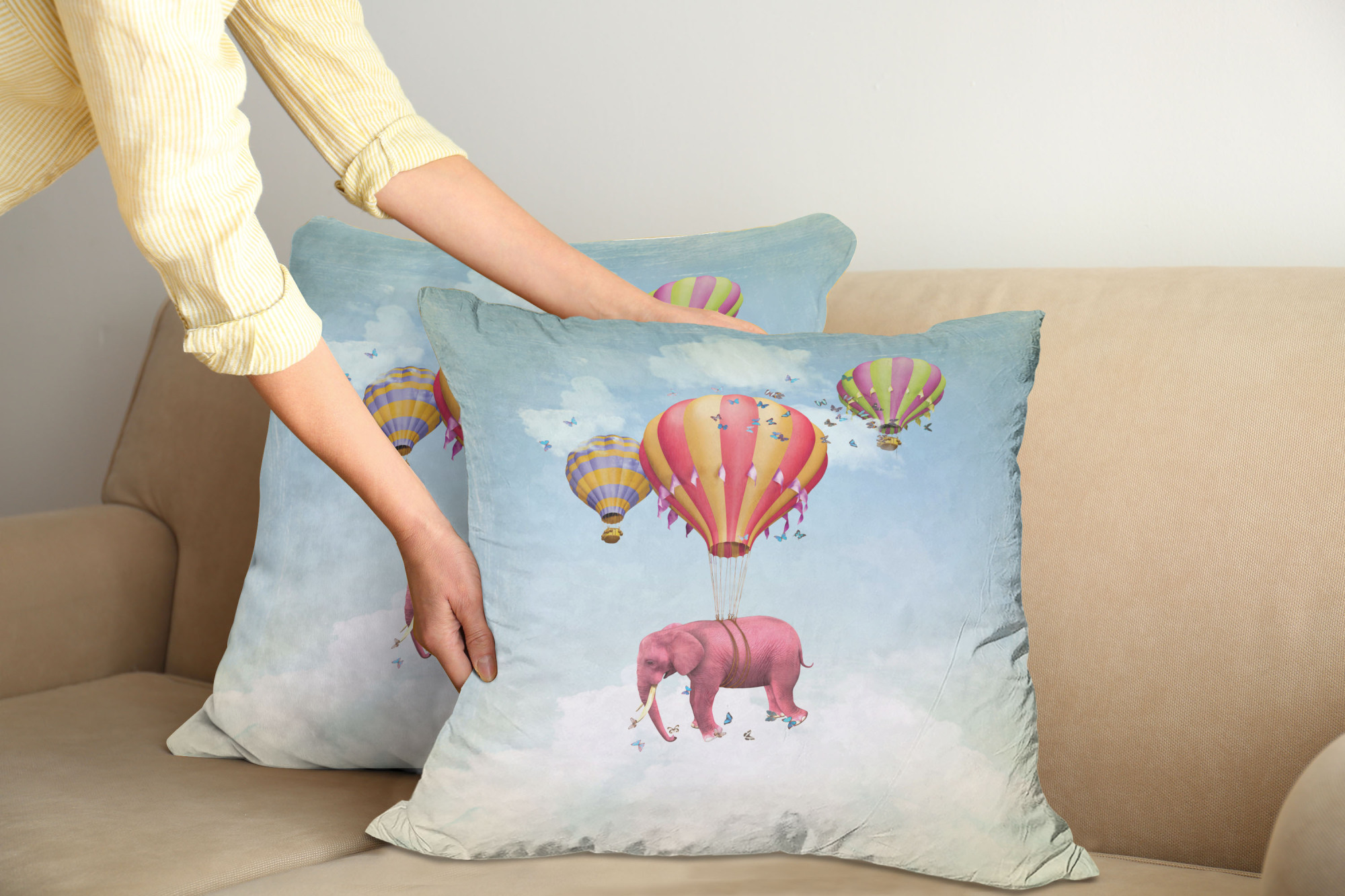 Ambesonne Colorful Element Cushion Cover Set of 2 for Couch and Bed in 4 Sizes