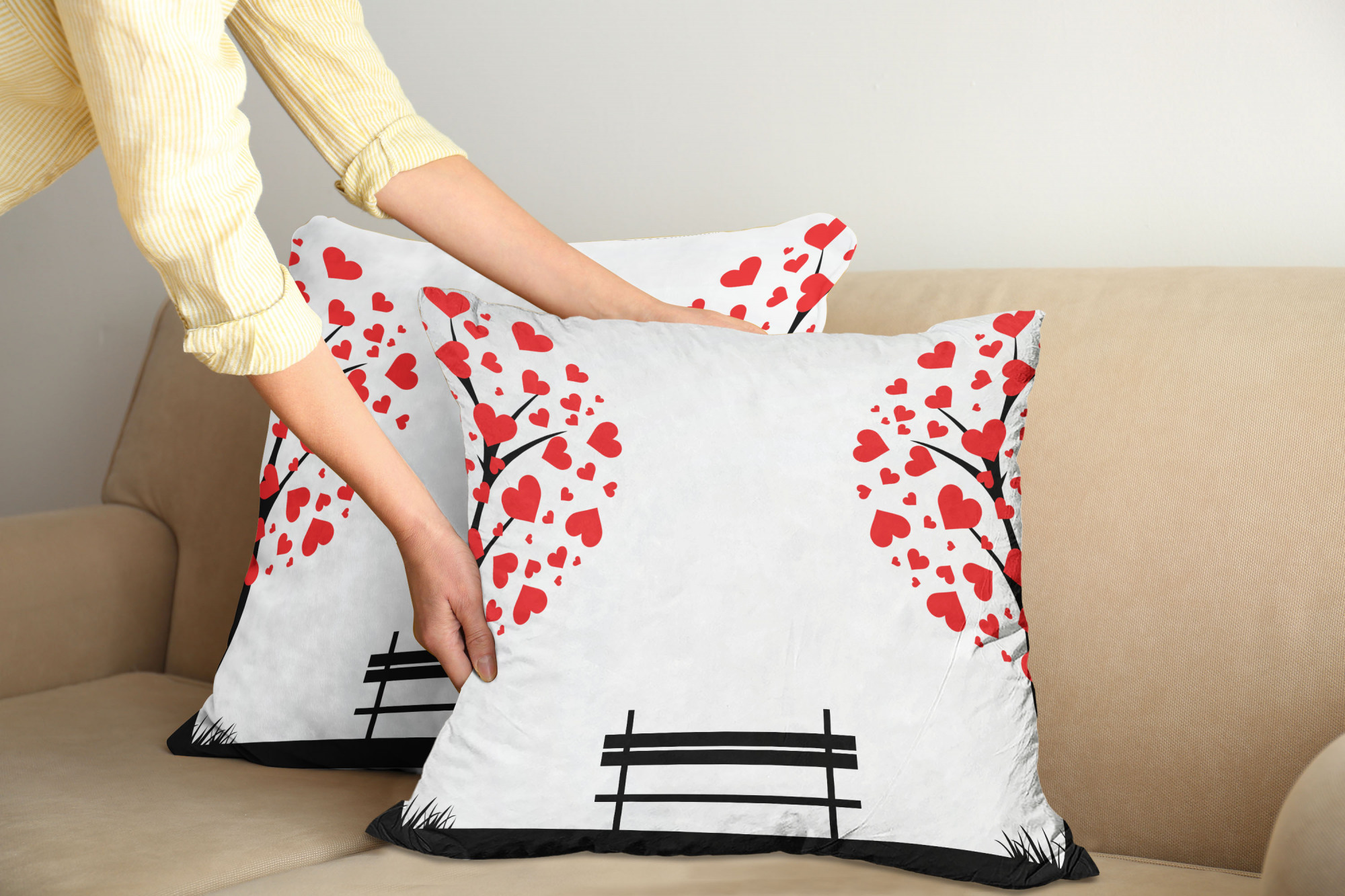 Ambesonne Tree Bloom Cushion Cover Set of 2 for Couch and Bed in 4 Sizes - Picture 73 of 220