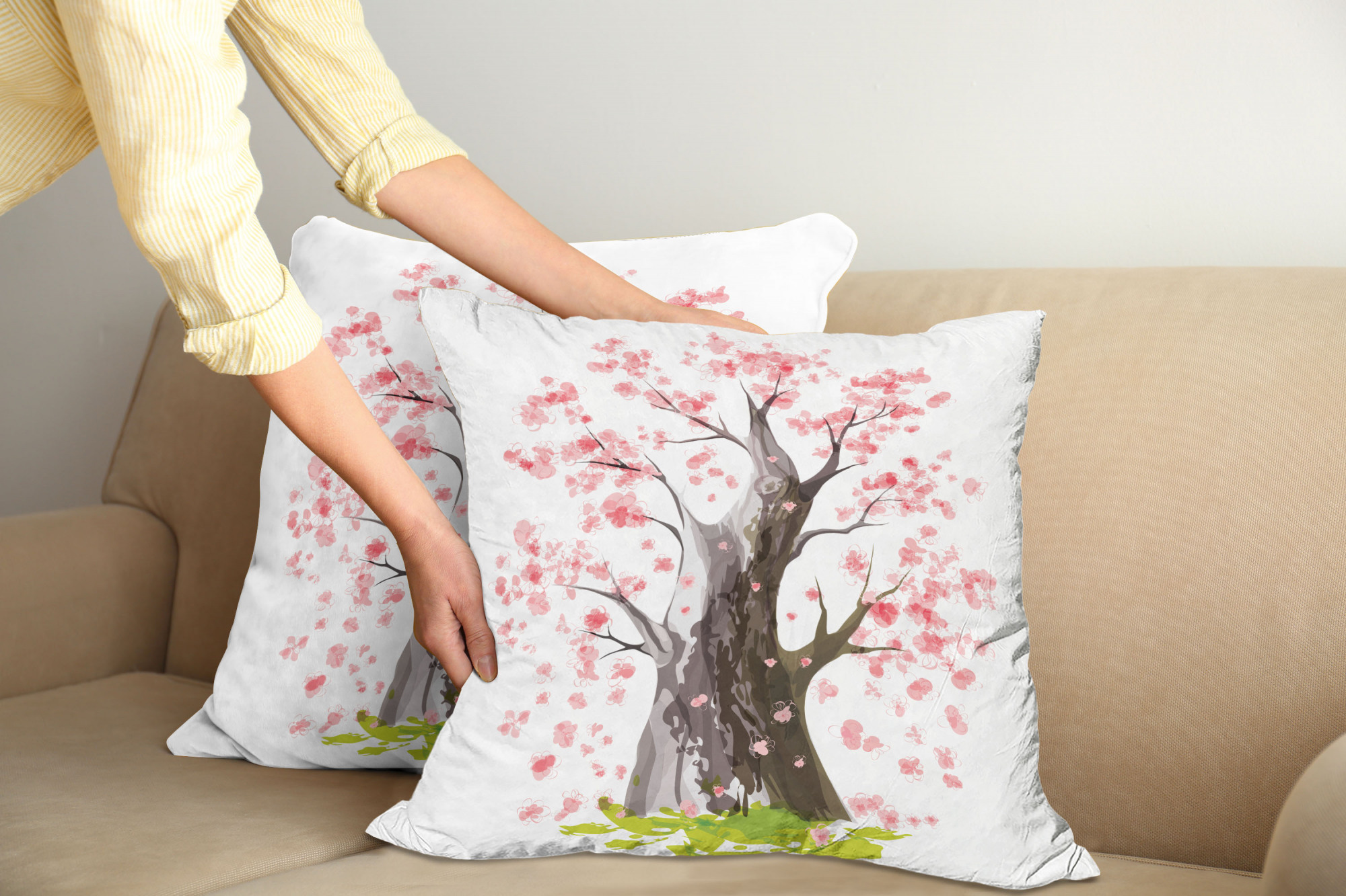Ambesonne Tree Bloom Cushion Cover Set of 2 for Couch and Bed in 4 Sizes - Picture 18 of 220