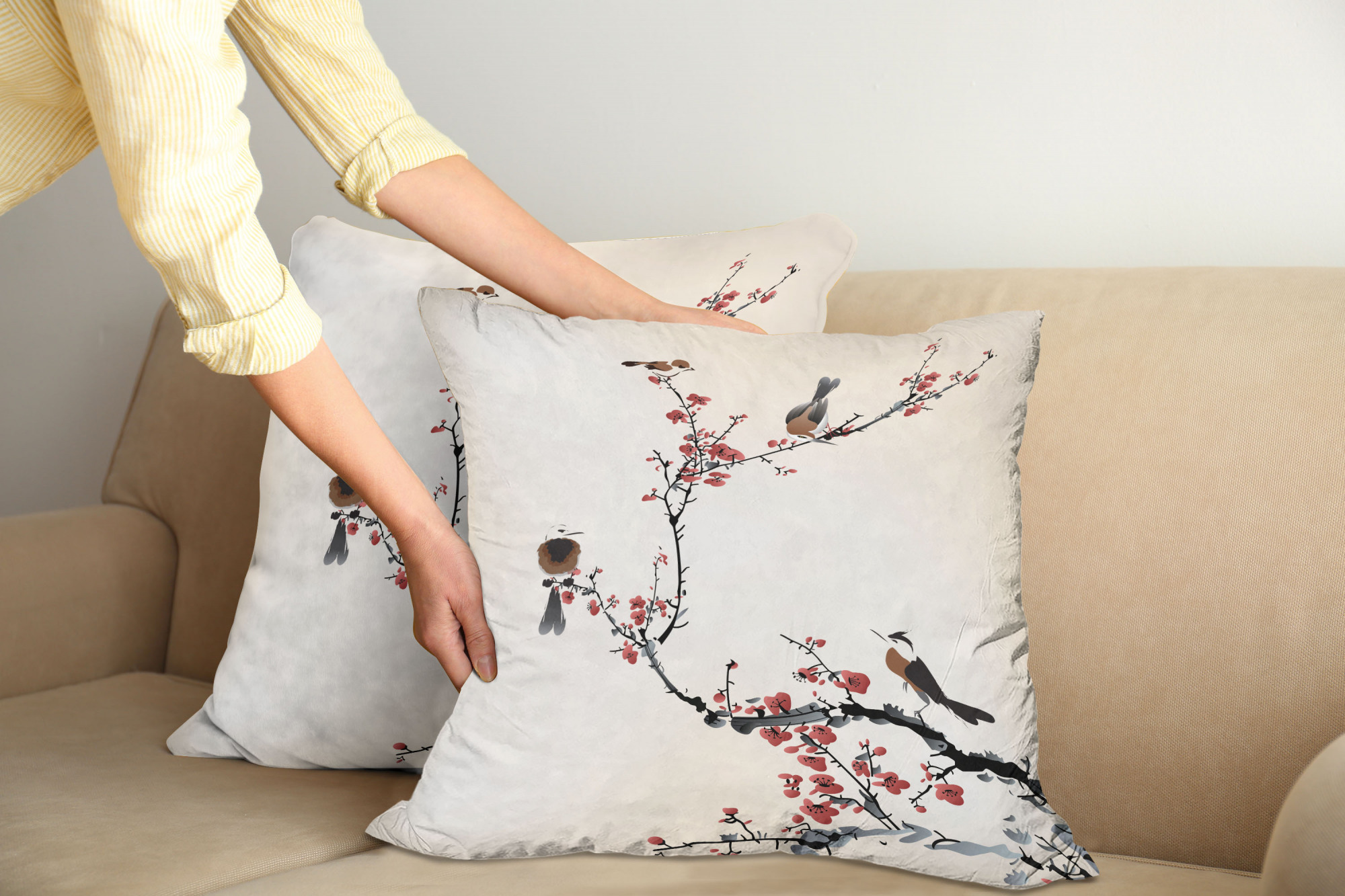 Ambesonne Tree Bloom Cushion Cover Set of 2 for Couch and Bed in 4 Sizes - Picture 139 of 220