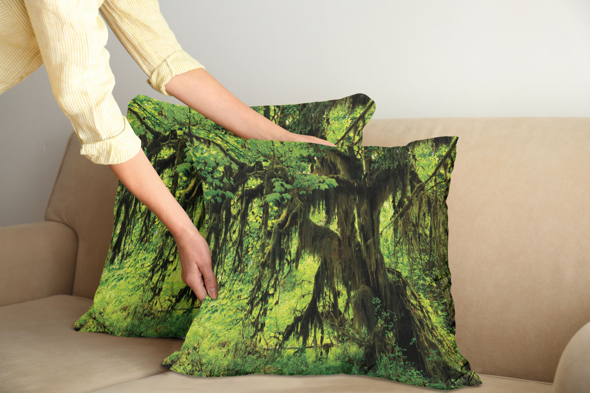 Ambesonne Tree Bloom Cushion Cover Set of 2 for Couch and Bed in 4 Sizes - Picture 110 of 220