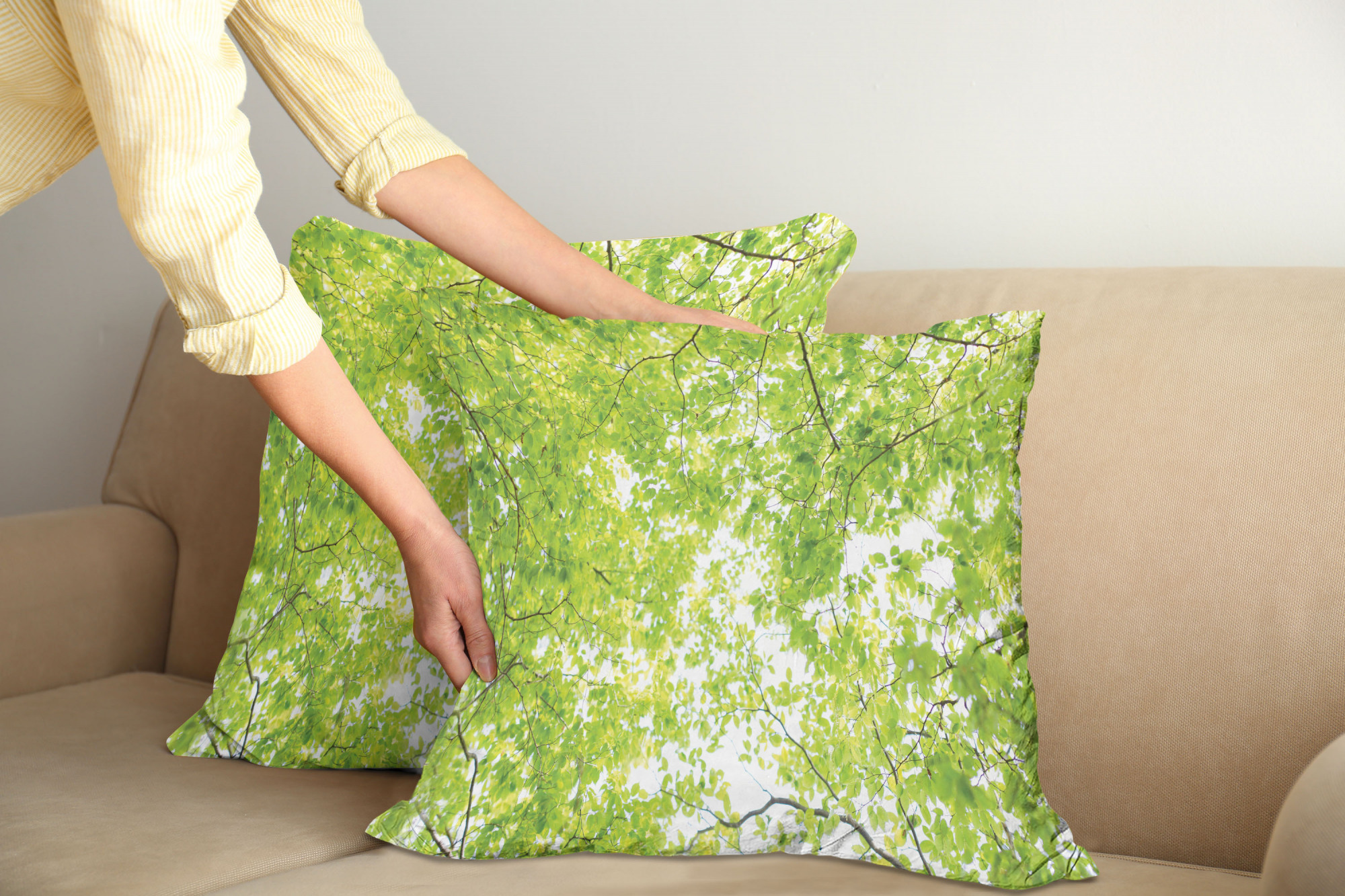 Ambesonne Tree Bloom Cushion Cover Set of 2 for Couch and Bed in 4 Sizes - Picture 115 of 220