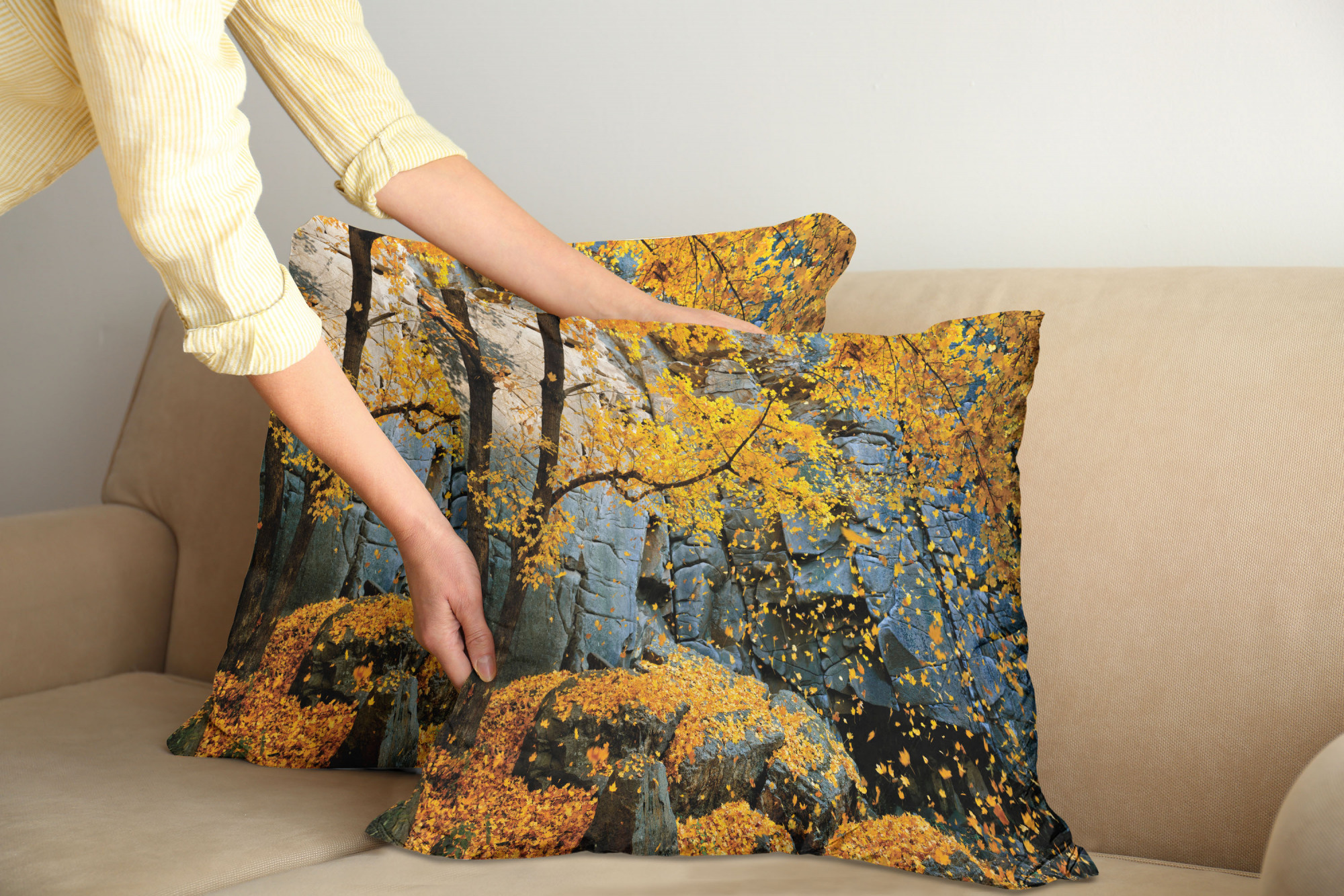 Ambesonne Tree Bloom Cushion Cover Set of 2 for Couch and Bed in 4 Sizes - Picture 94 of 220