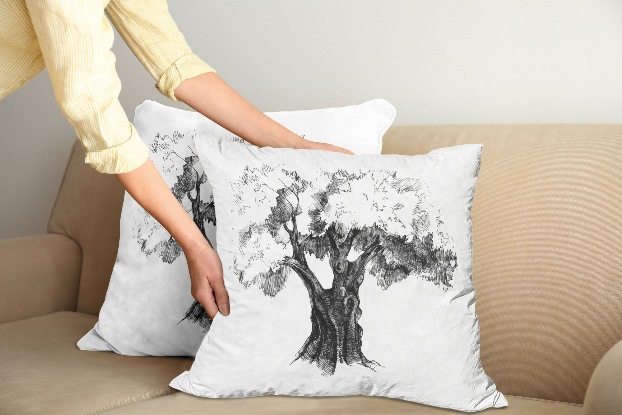 Ambesonne Tree Bloom Cushion Cover Set of 2 for Couch and Bed in 4 Sizes - Picture 135 of 220
