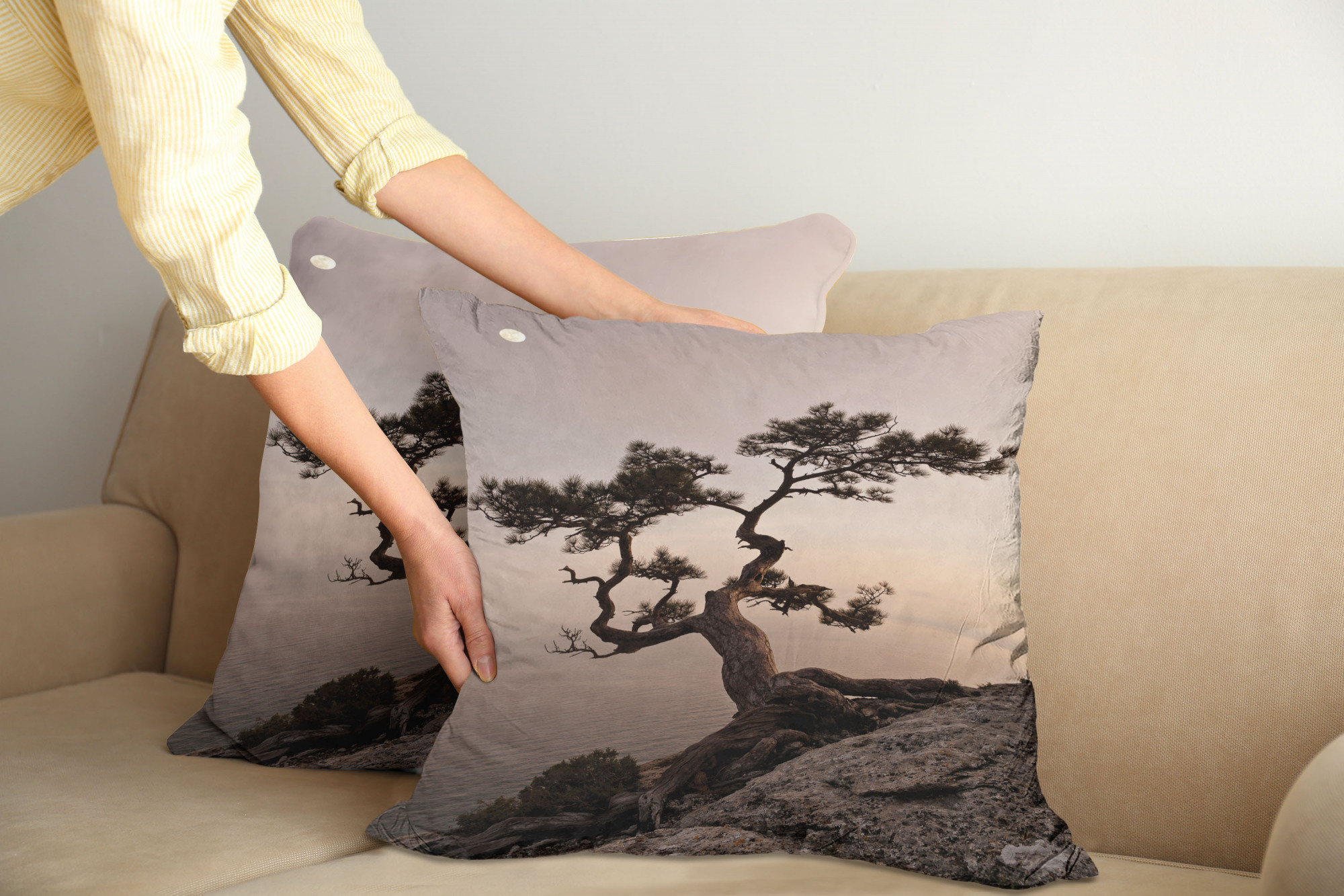 Ambesonne Tree Bloom Cushion Cover Set of 2 for Couch and Bed in 4 Sizes - Picture 89 of 220