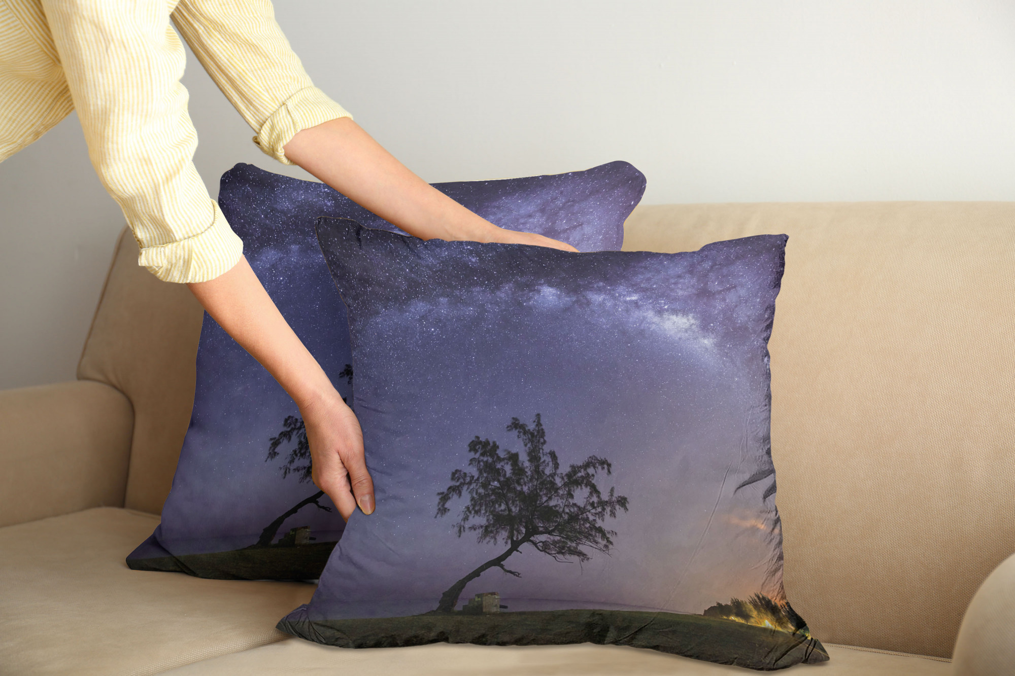 Ambesonne Tree Bloom Cushion Cover Set of 2 for Couch and Bed in 4 Sizes - Picture 102 of 220