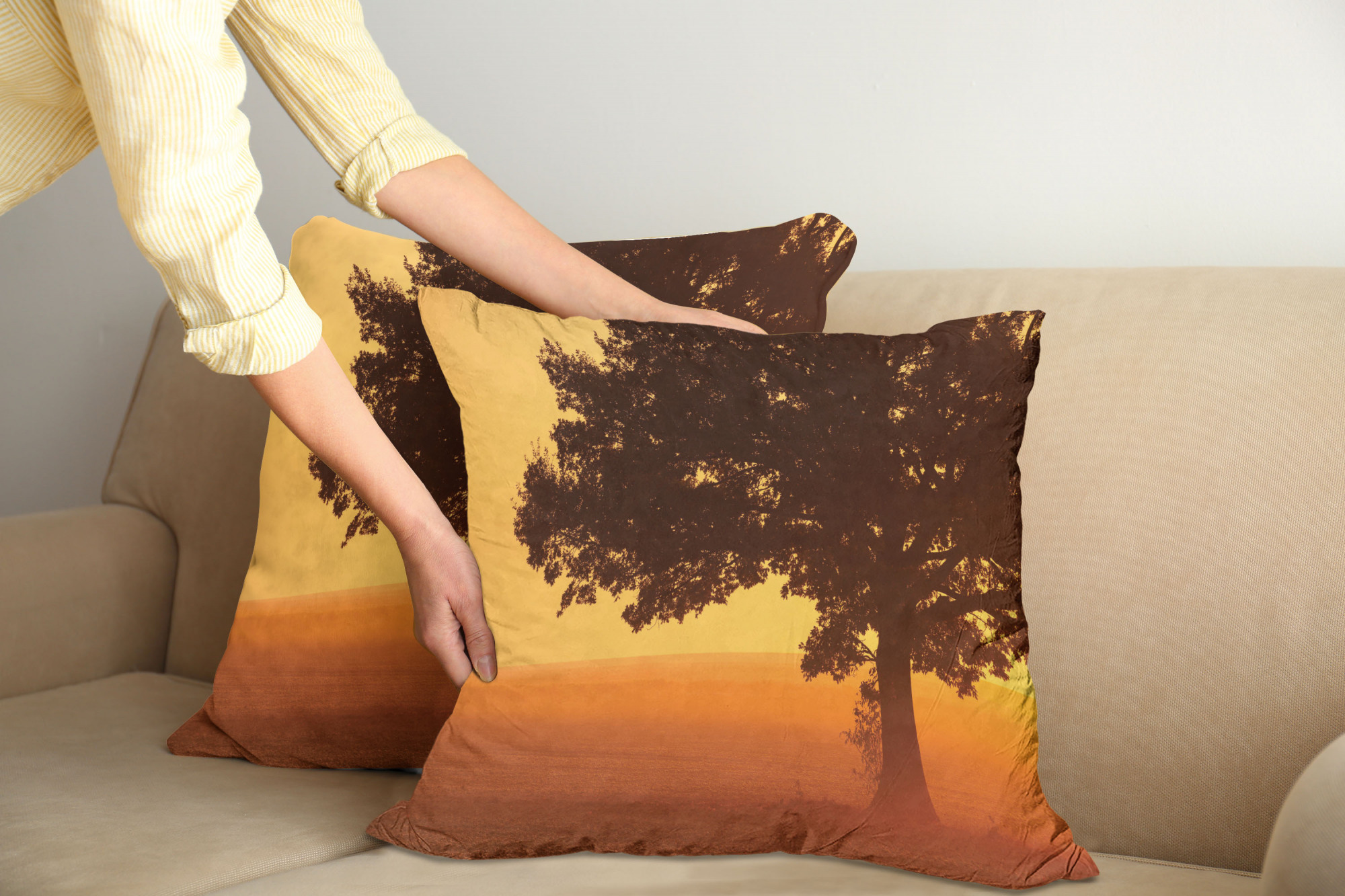 Ambesonne Tree Bloom Cushion Cover Set of 2 for Couch and Bed in 4 Sizes - Picture 39 of 220