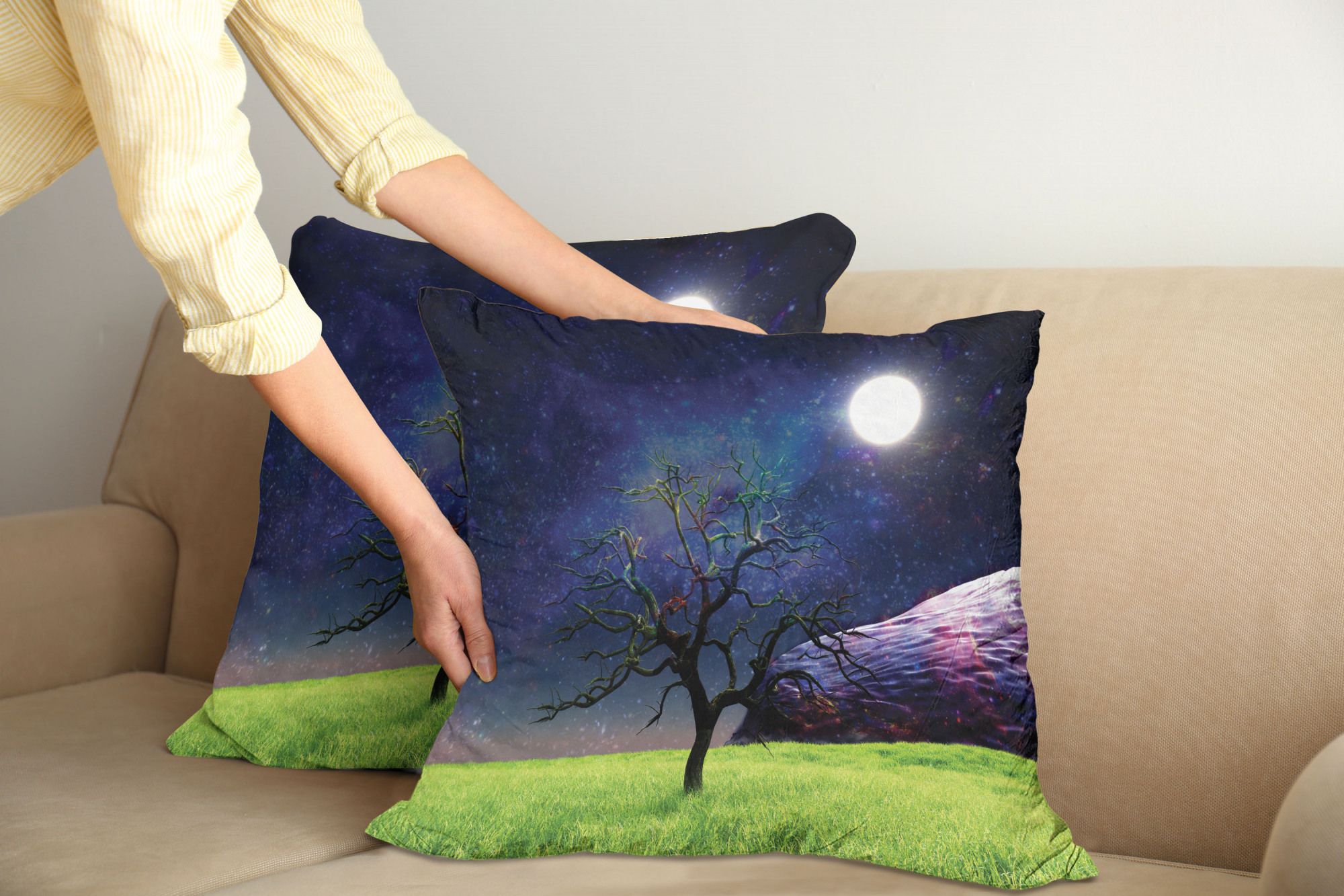 Ambesonne Tree Bloom Cushion Cover Set of 2 for Couch and Bed in 4 Sizes - Picture 64 of 220