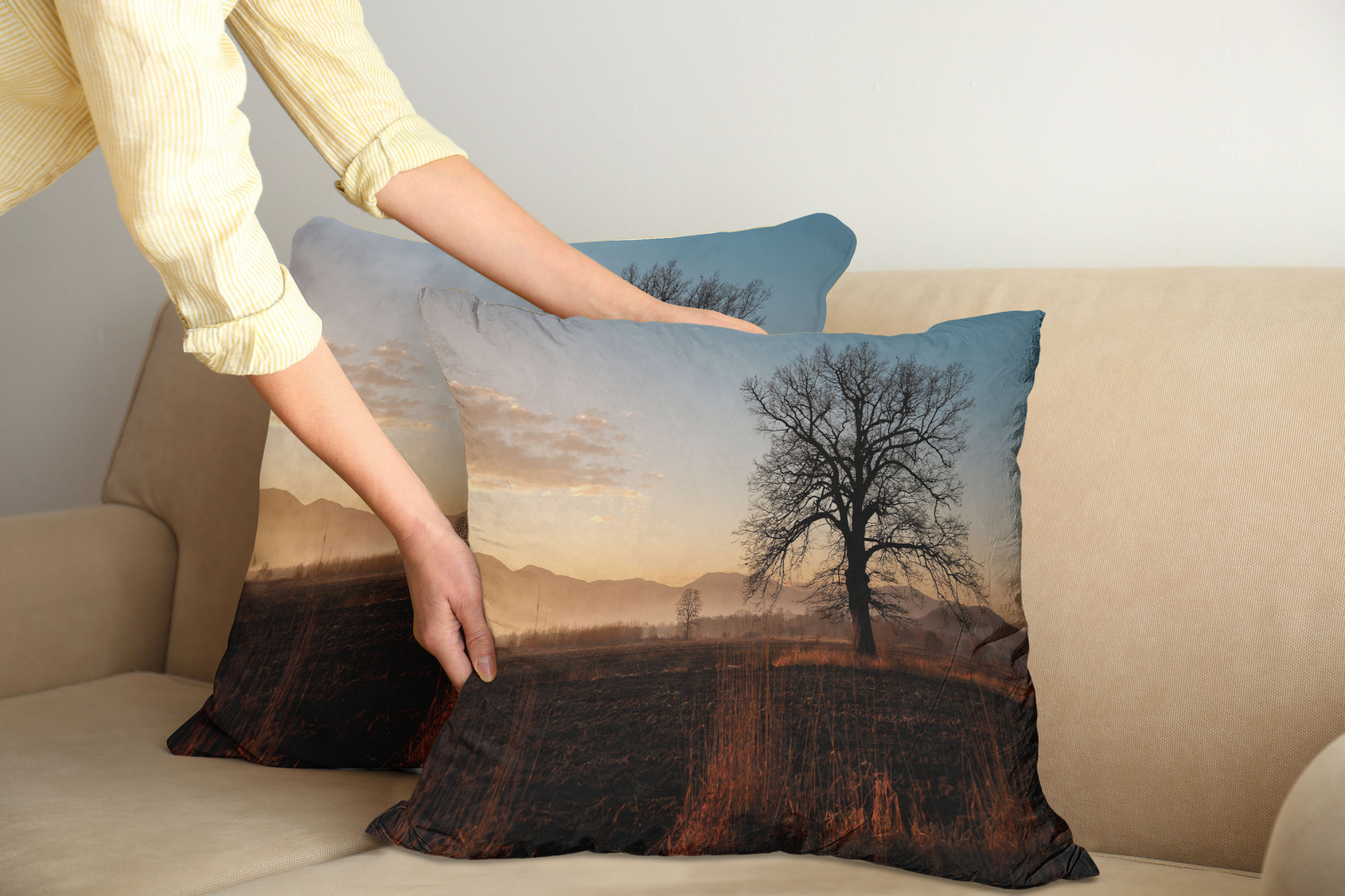 Ambesonne Tree Bloom Cushion Cover Set of 2 for Couch and Bed in 4 Sizes - Picture 35 of 220