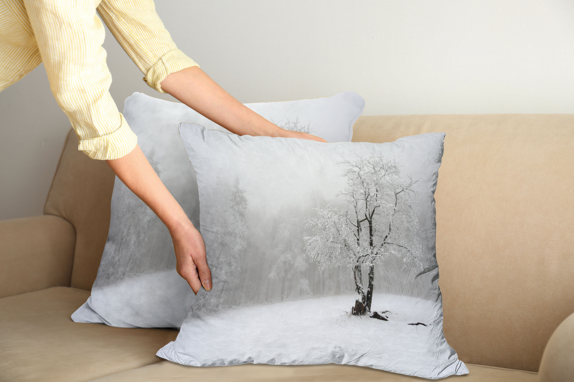 Ambesonne Tree Bloom Cushion Cover Set of 2 for Couch and Bed in 4 Sizes - Picture 220 of 220