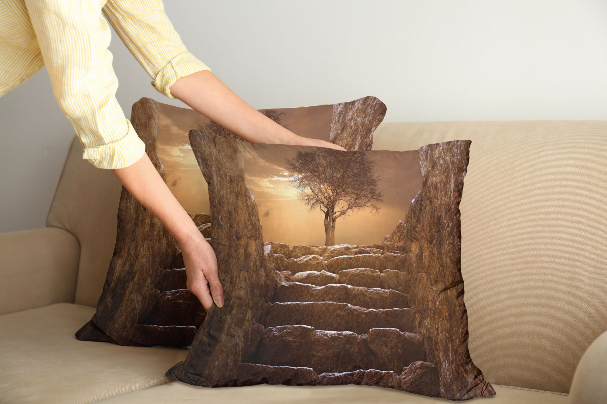 Ambesonne Tree Bloom Cushion Cover Set of 2 for Couch and Bed in 4 Sizes - Picture 26 of 220