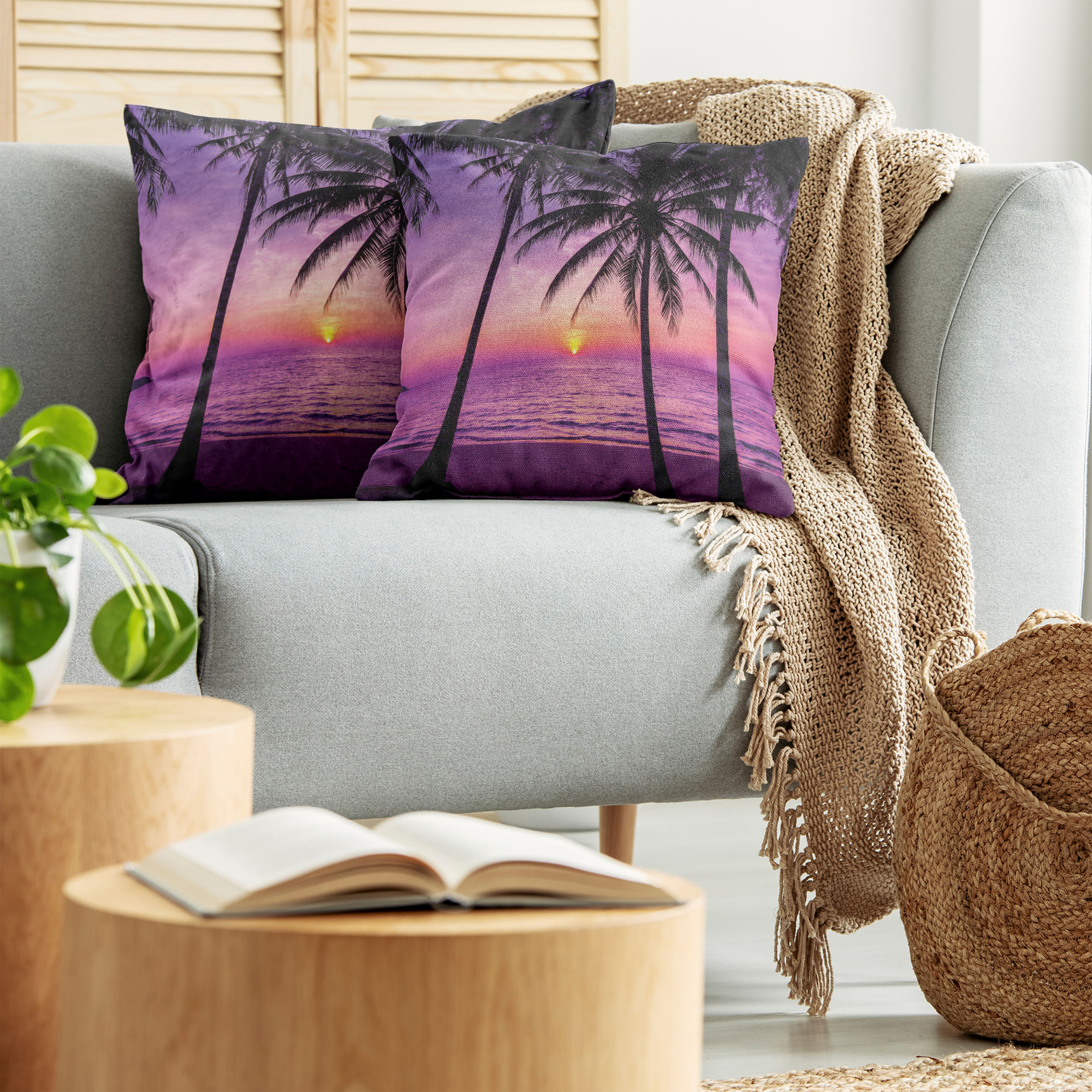 Ambesonne Tree Bloom Cushion Cover Set of 2 for Couch and Bed in 4 Sizes - Picture 141 of 220
