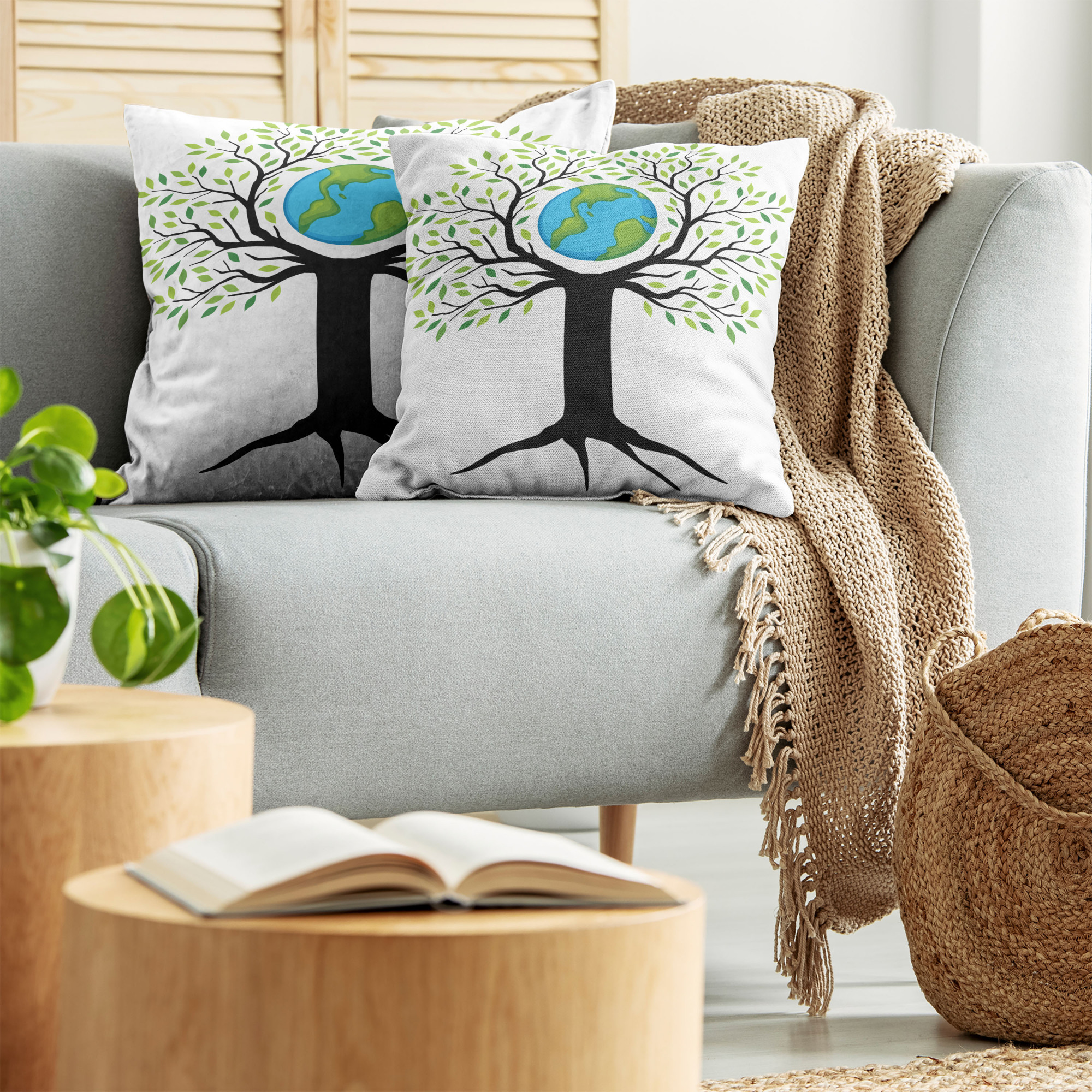 Ambesonne Tree Bloom Cushion Cover Set of 2 for Couch and Bed in 4 Sizes - Picture 66 of 220