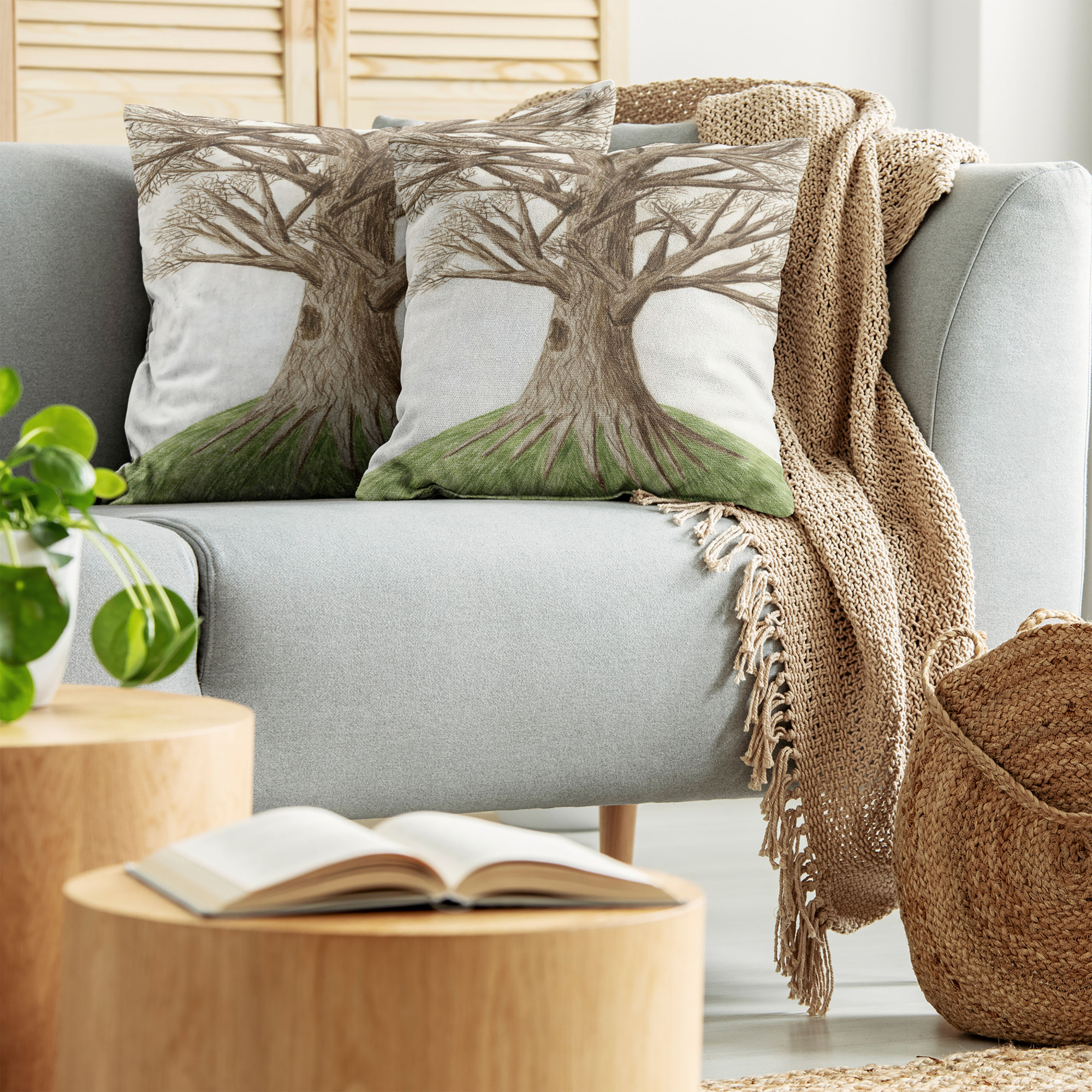 Ambesonne Tree Bloom Cushion Cover Set of 2 for Couch and Bed in 4 Sizes - Picture 173 of 220