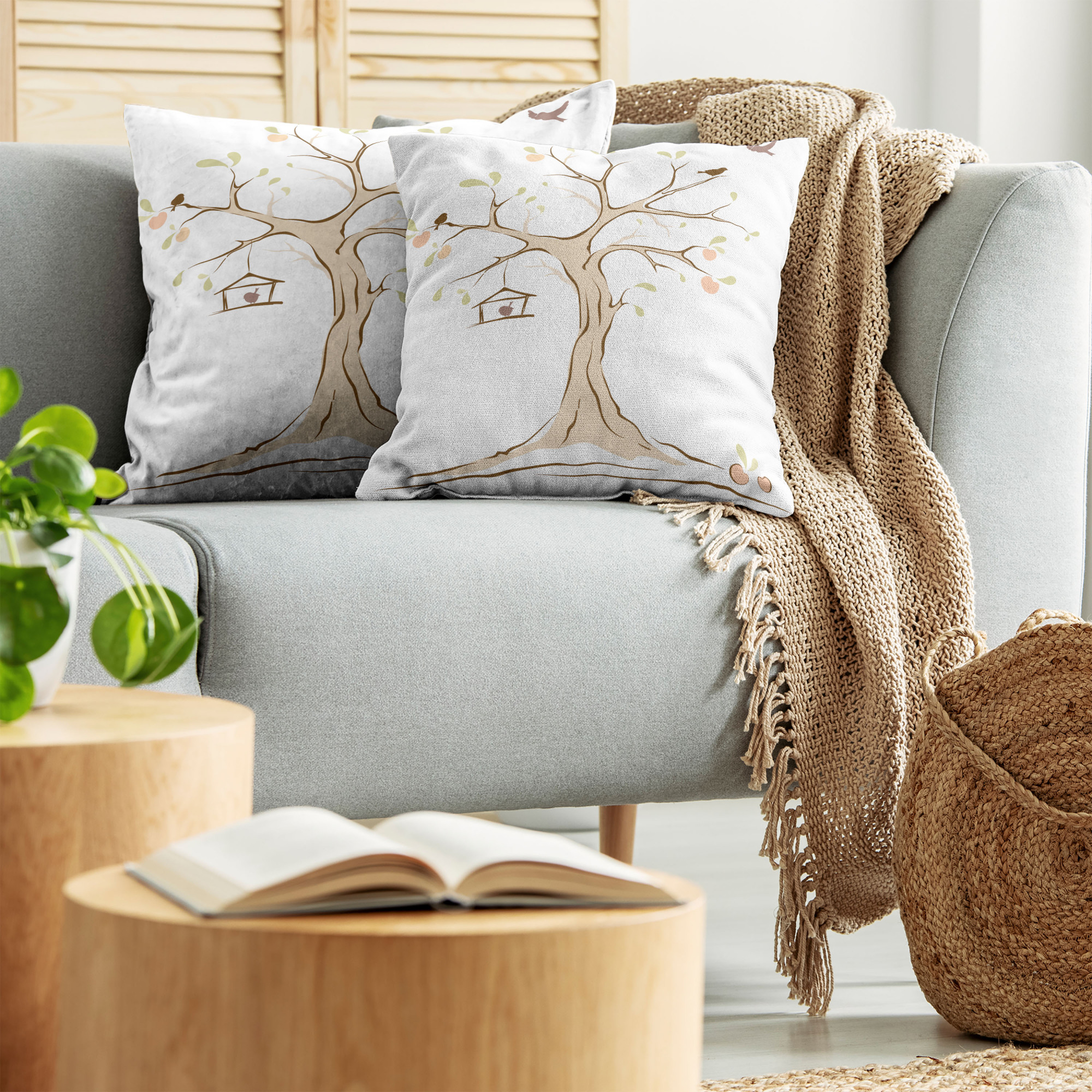 Ambesonne Tree Bloom Cushion Cover Set of 2 for Couch and Bed in 4 Sizes - Picture 7 of 220