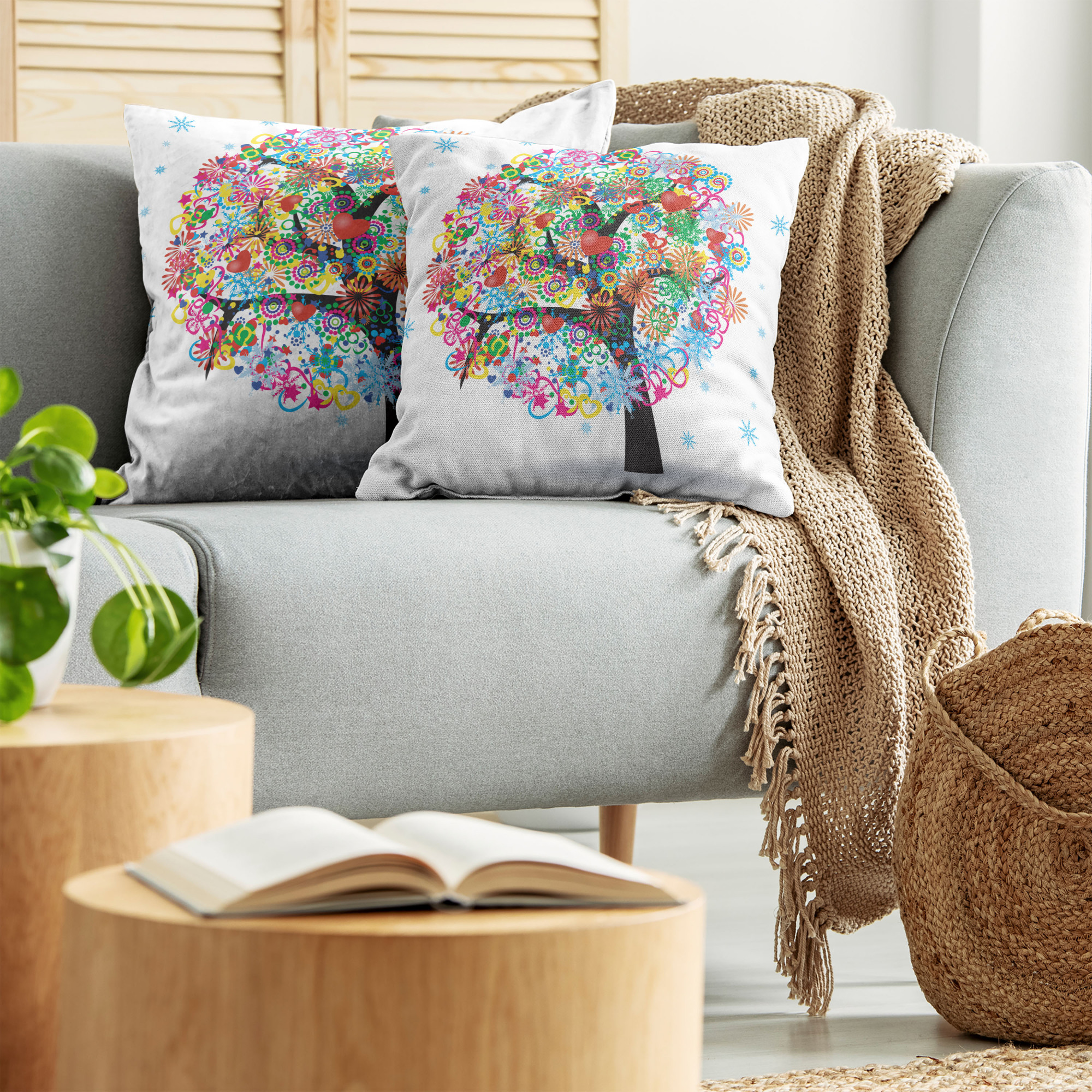 Ambesonne Tree Bloom Cushion Cover Set of 2 for Couch and Bed in 4 Sizes - Picture 12 of 220