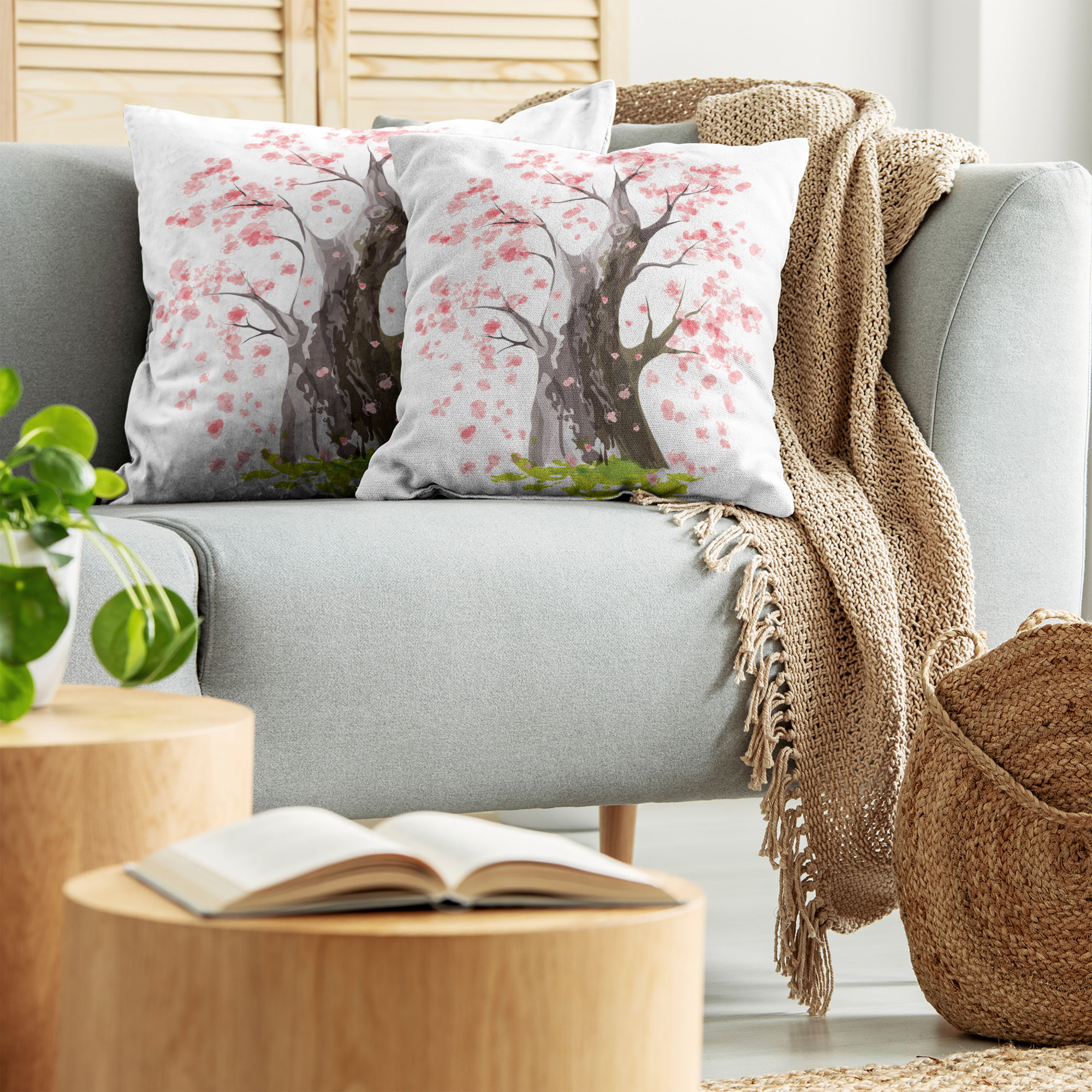 Ambesonne Tree Bloom Cushion Cover Set of 2 for Couch and Bed in 4 Sizes - Picture 16 of 220