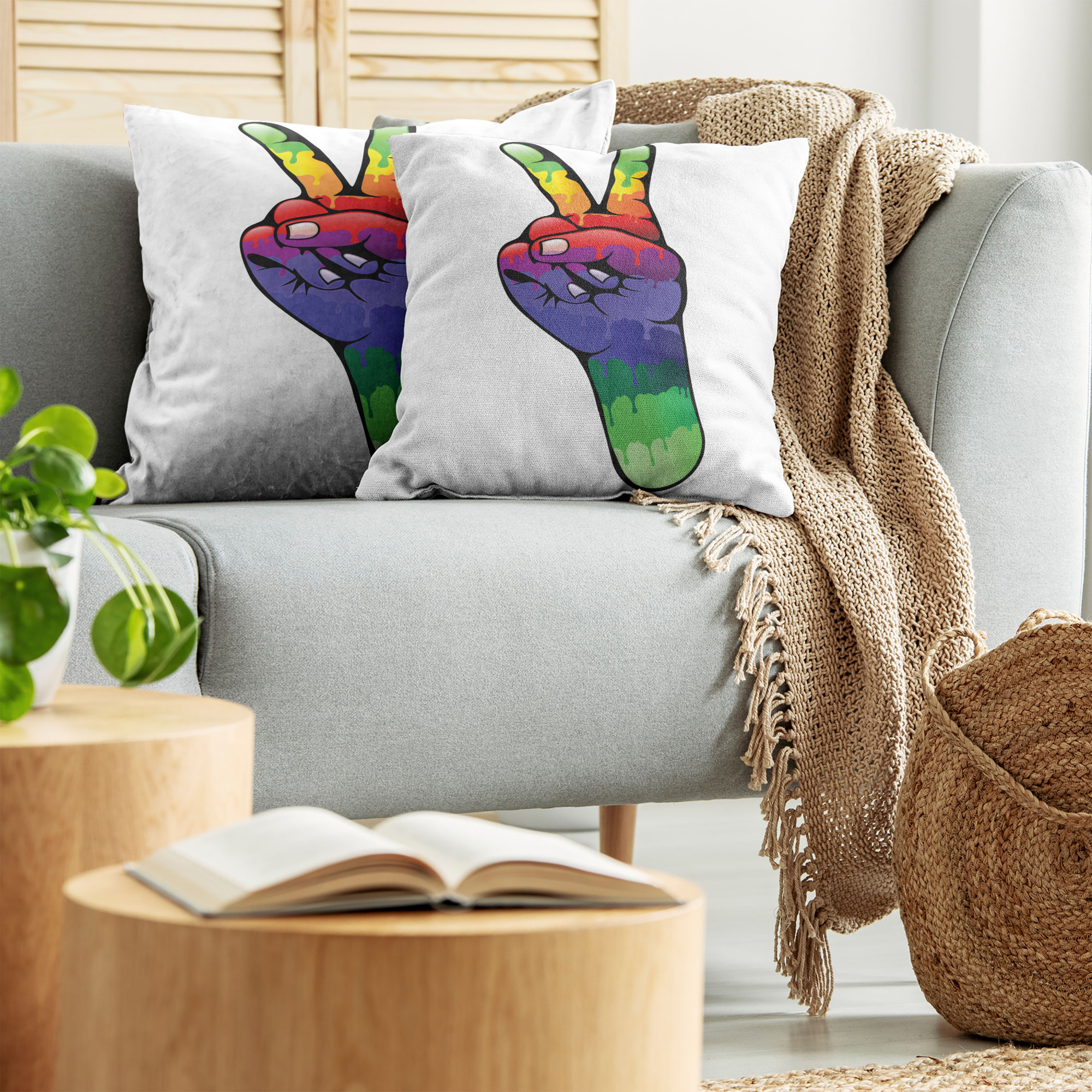 Ambesonne Colorful Theme Cushion Cover Set of 2 for Couch and Bed in 4 Sizes