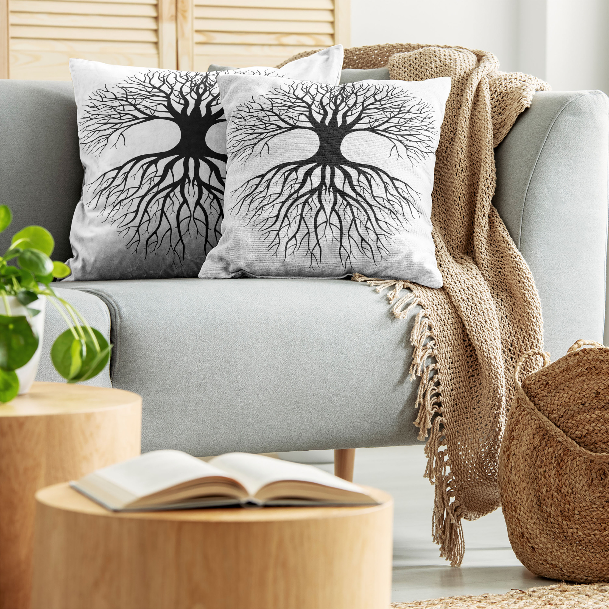 Ambesonne Tree Bloom Cushion Cover Set of 2 for Couch and Bed in 4 Sizes - Picture 165 of 220