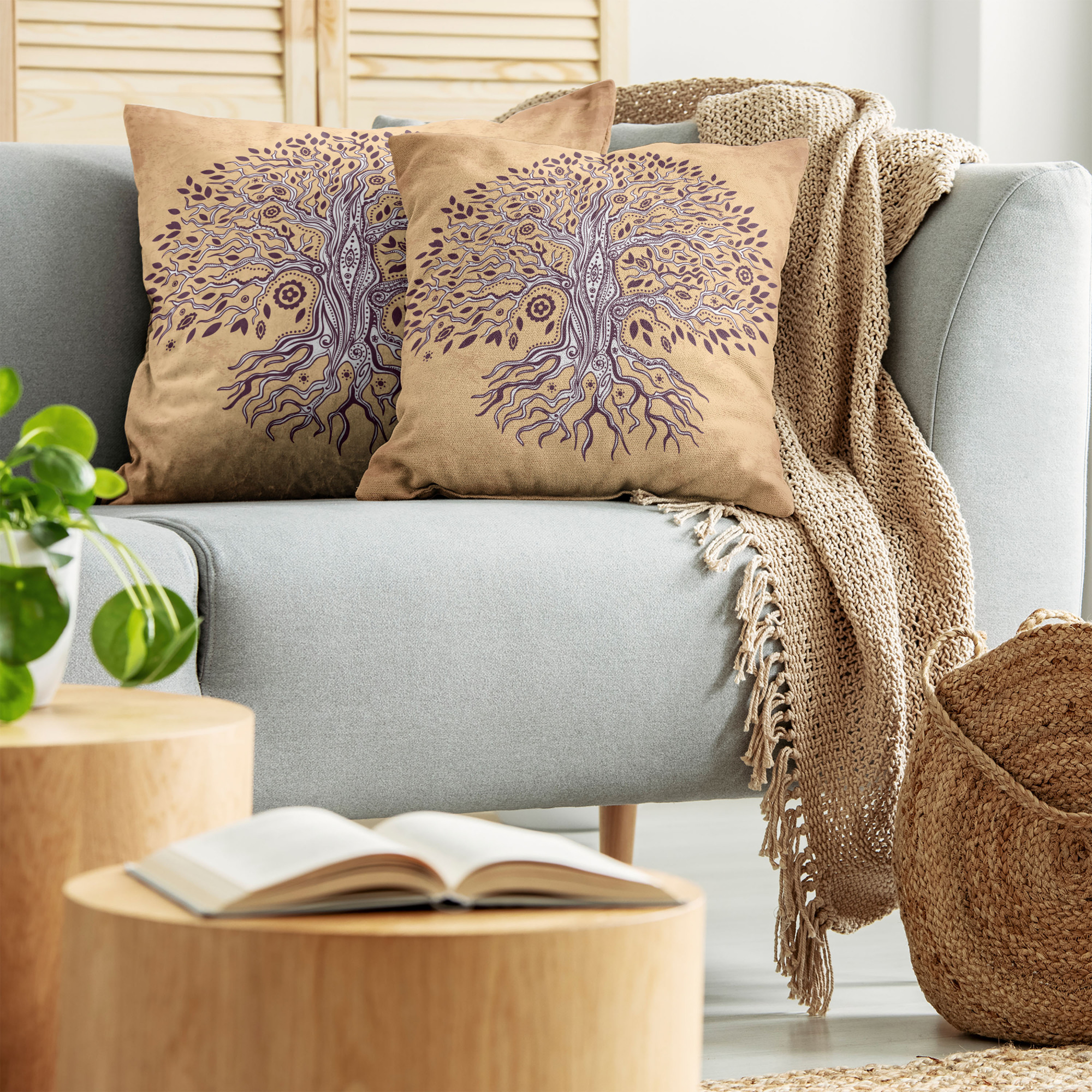 Ambesonne Tree Bloom Cushion Cover Set of 2 for Couch and Bed in 4 Sizes - Picture 206 of 220