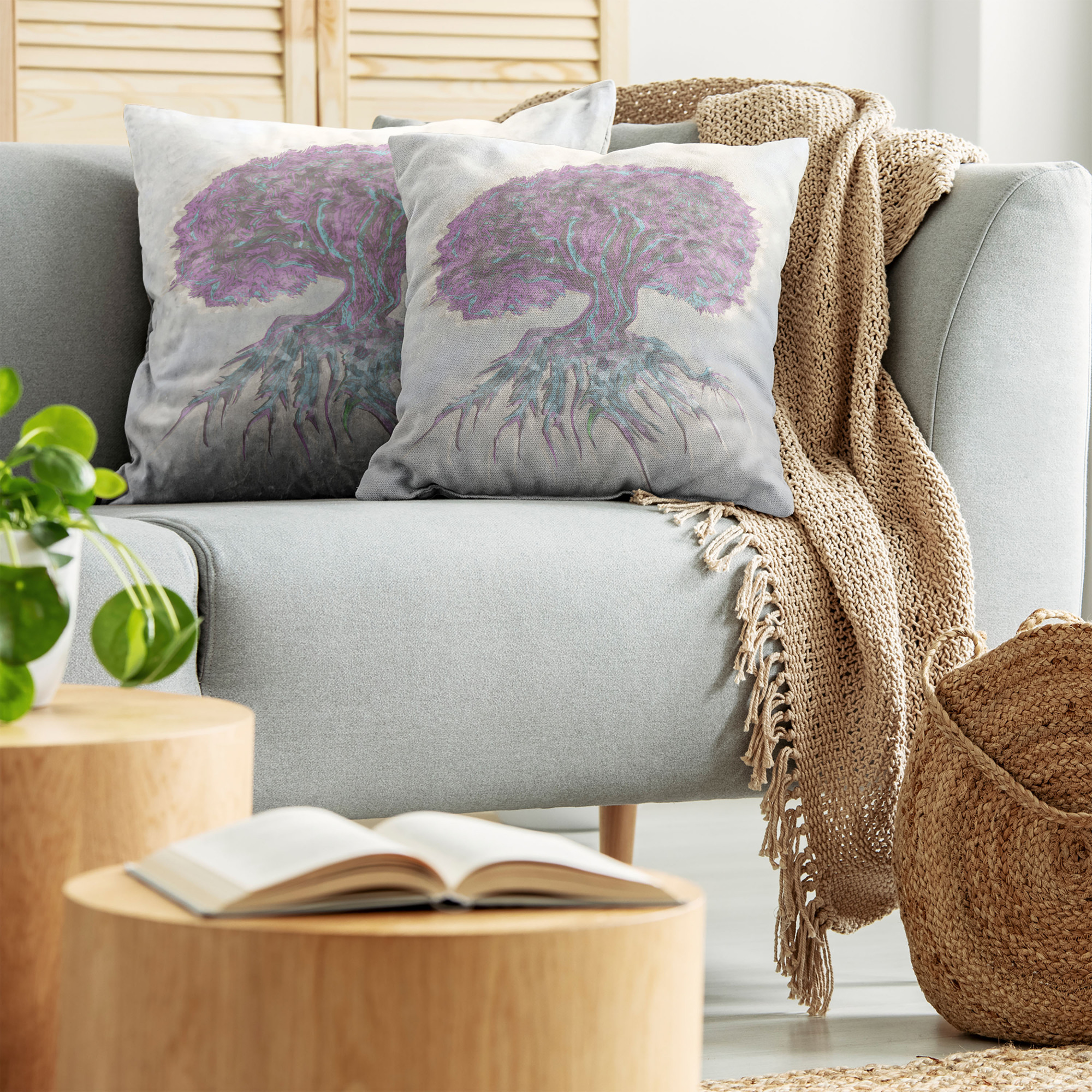 Ambesonne Tree Bloom Cushion Cover Set of 2 for Couch and Bed in 4 Sizes - Picture 214 of 220