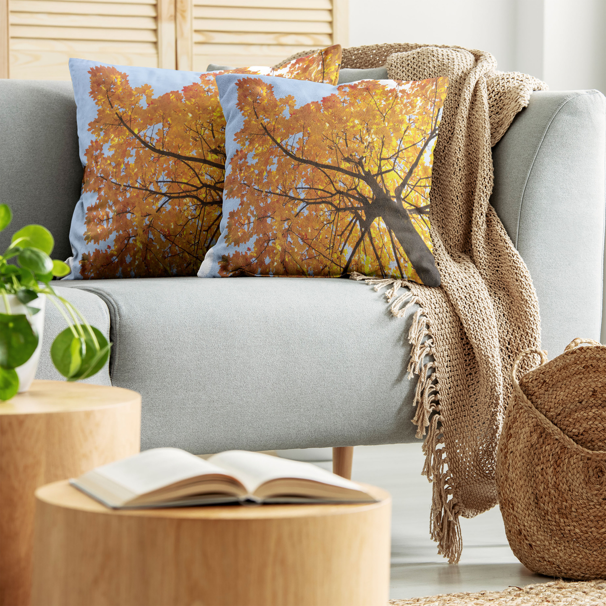 Ambesonne Tree Bloom Cushion Cover Set of 2 for Couch and Bed in 4 Sizes - Picture 96 of 220