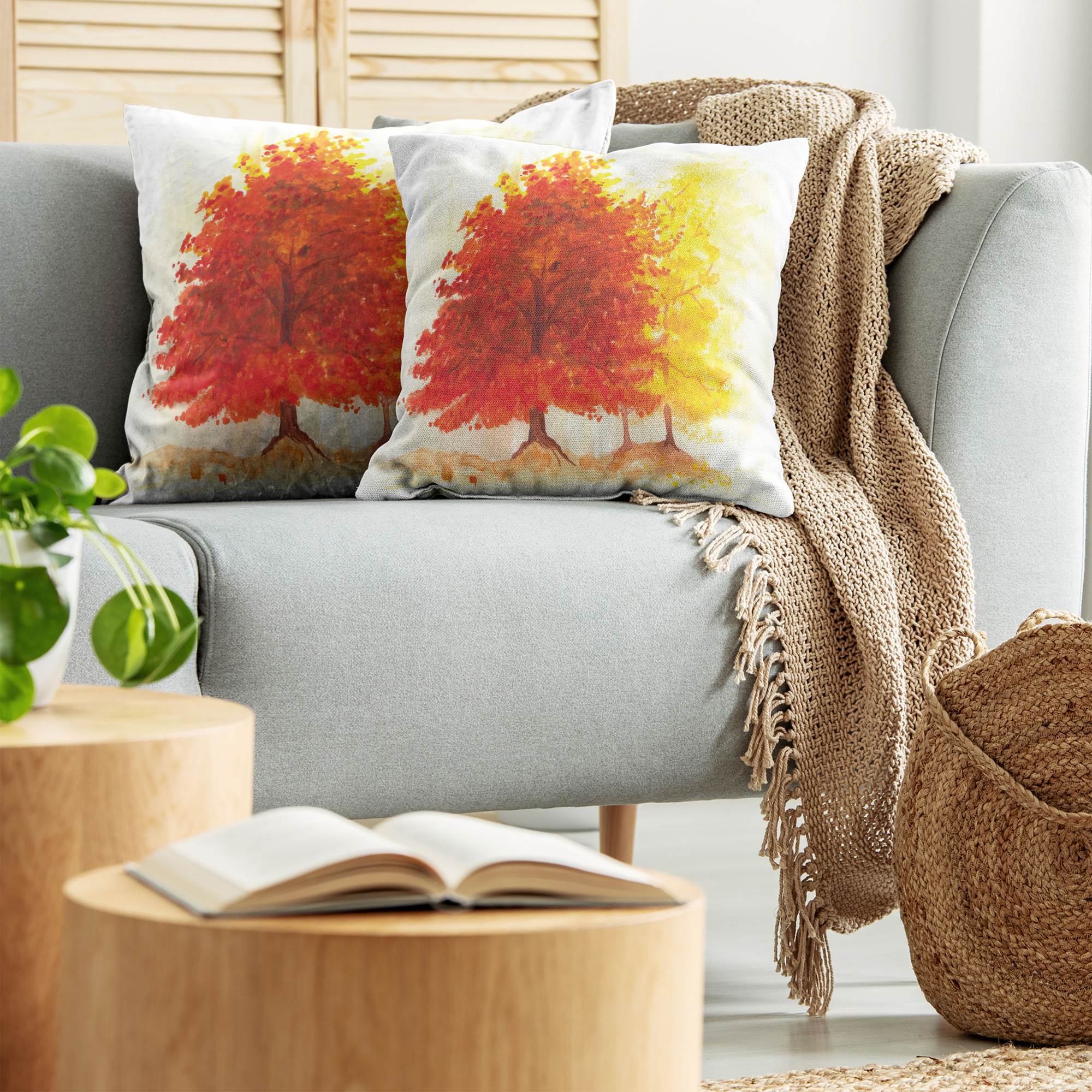 Ambesonne Tree Bloom Cushion Cover Set of 2 for Couch and Bed in 4 Sizes - Picture 49 of 220