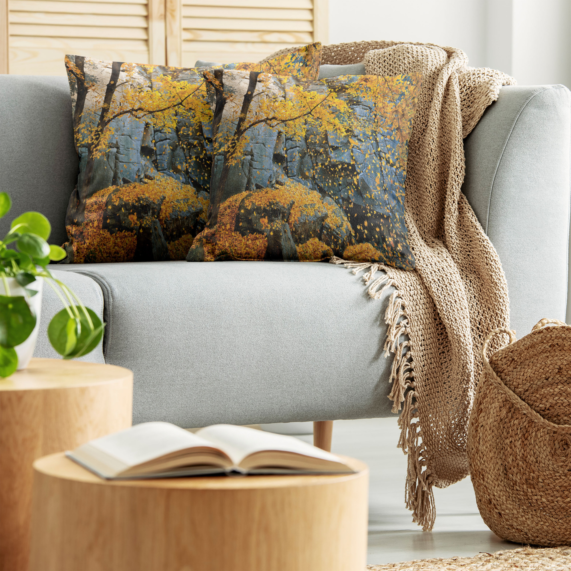 Ambesonne Tree Bloom Cushion Cover Set of 2 for Couch and Bed in 4 Sizes - Picture 92 of 220