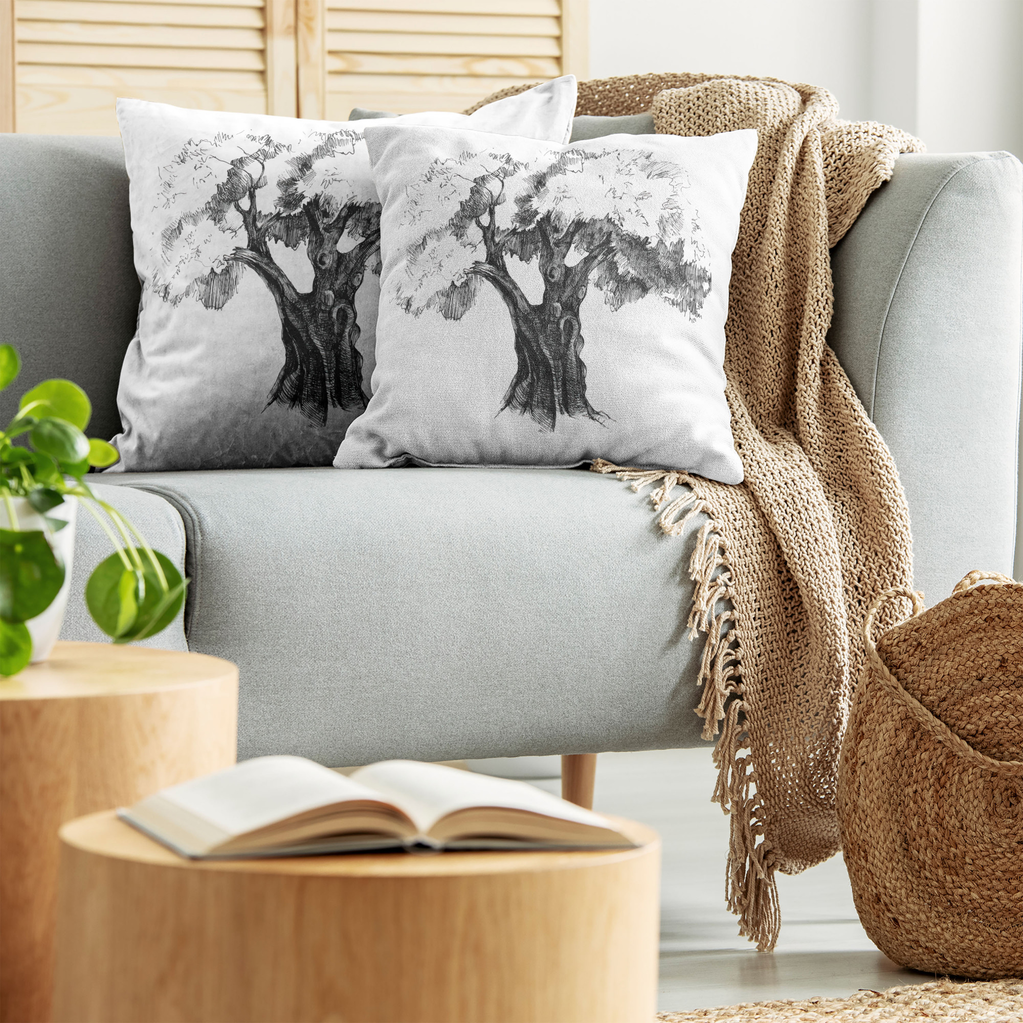 Ambesonne Tree Bloom Cushion Cover Set of 2 for Couch and Bed in 4 Sizes - Picture 133 of 220