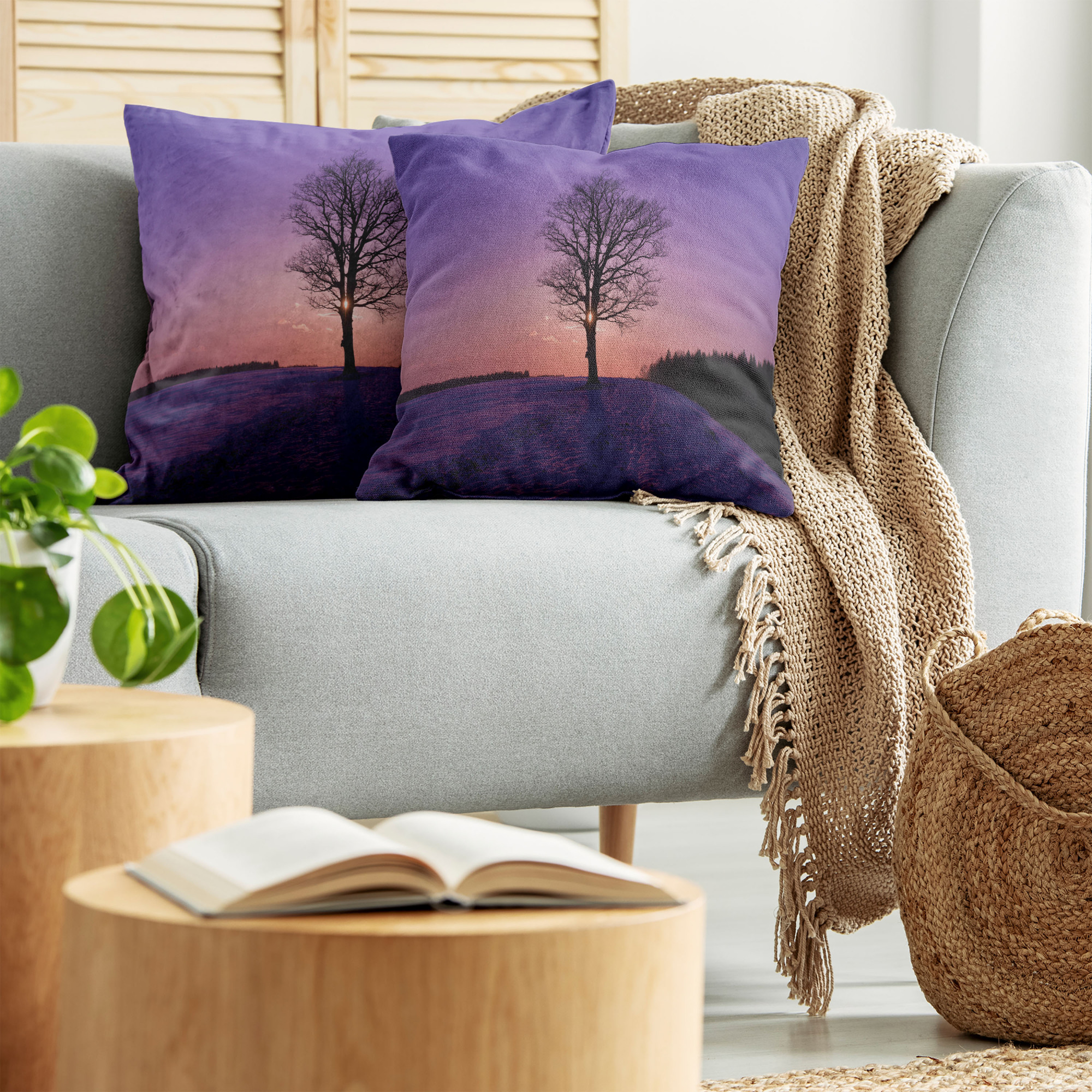 Ambesonne Tree Bloom Cushion Cover Set of 2 for Couch and Bed in 4 Sizes - Picture 121 of 220