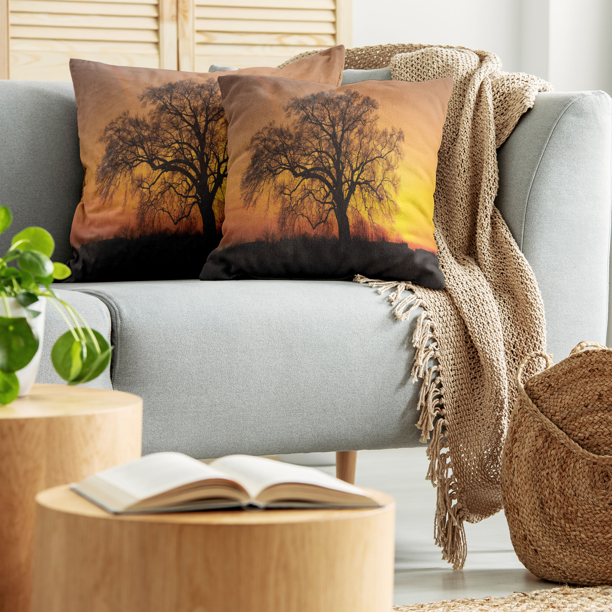 Ambesonne Tree Bloom Cushion Cover Set of 2 for Couch and Bed in 4 Sizes - Picture 125 of 220