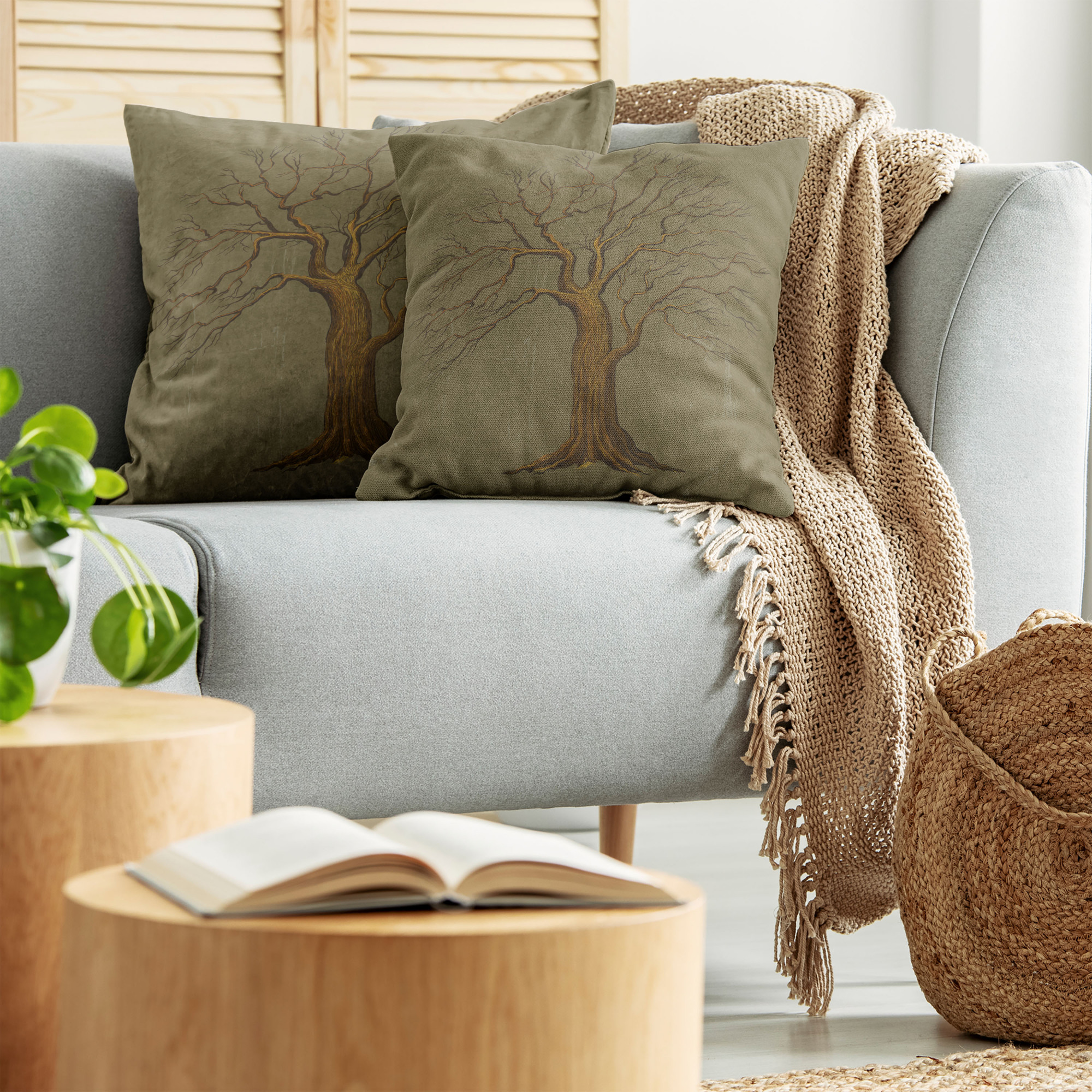 Ambesonne Tree Bloom Cushion Cover Set of 2 for Couch and Bed in 4 Sizes - Picture 129 of 220