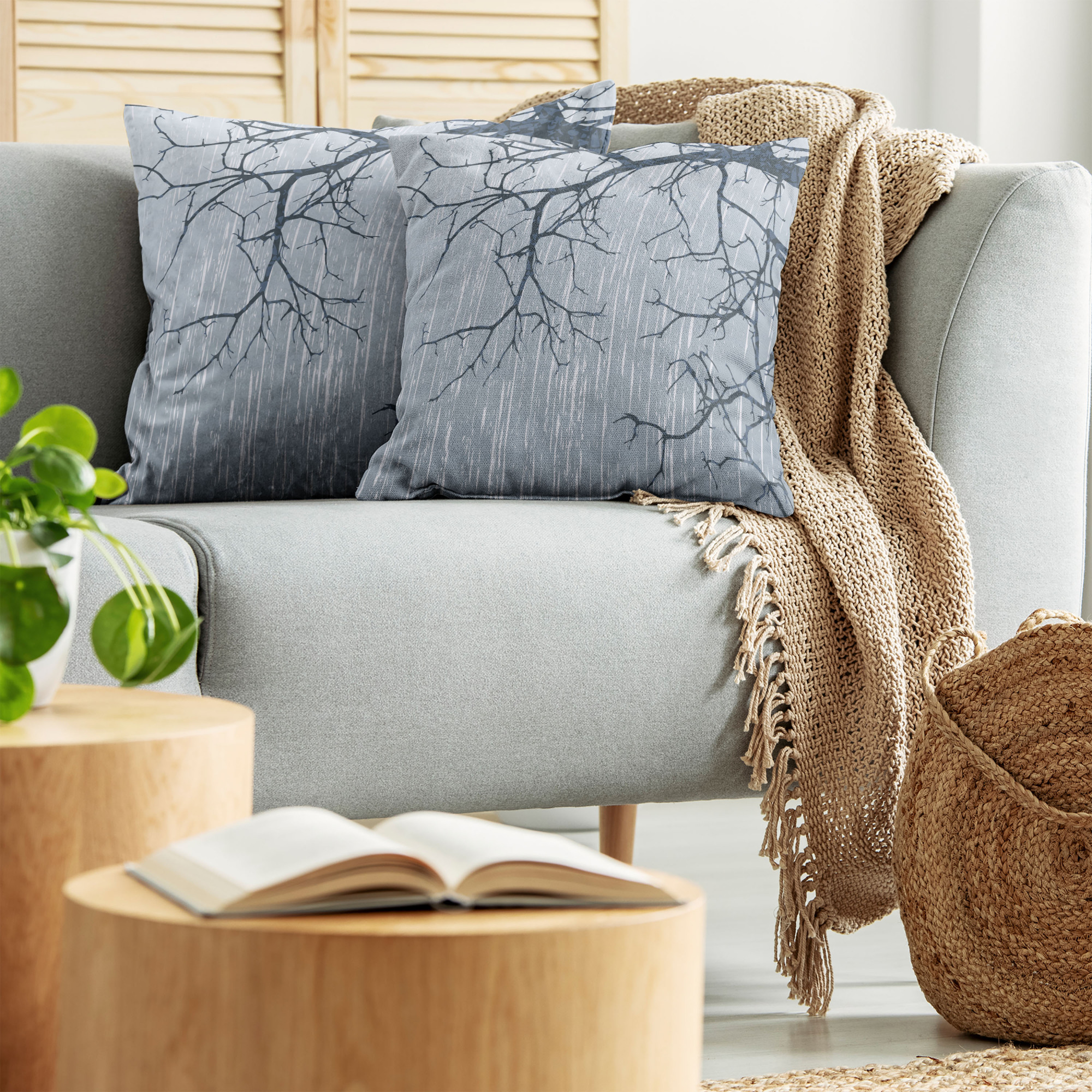Ambesonne Tree Bloom Cushion Cover Set of 2 for Couch and Bed in 4 Sizes - Picture 153 of 220