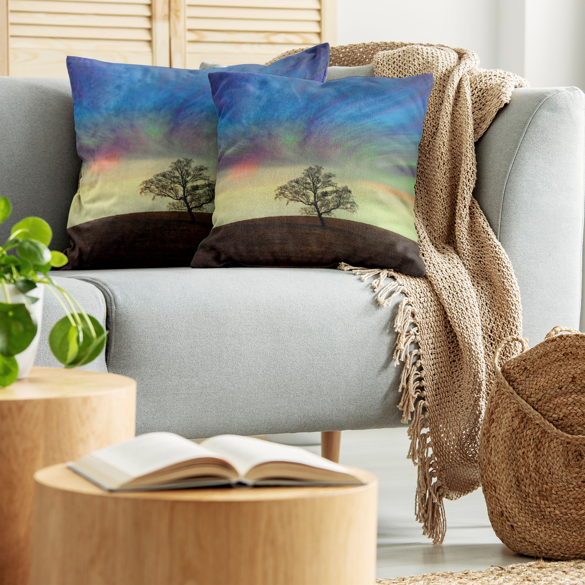 Ambesonne Tree Bloom Cushion Cover Set of 2 for Couch and Bed in 4 Sizes - Picture 194 of 220
