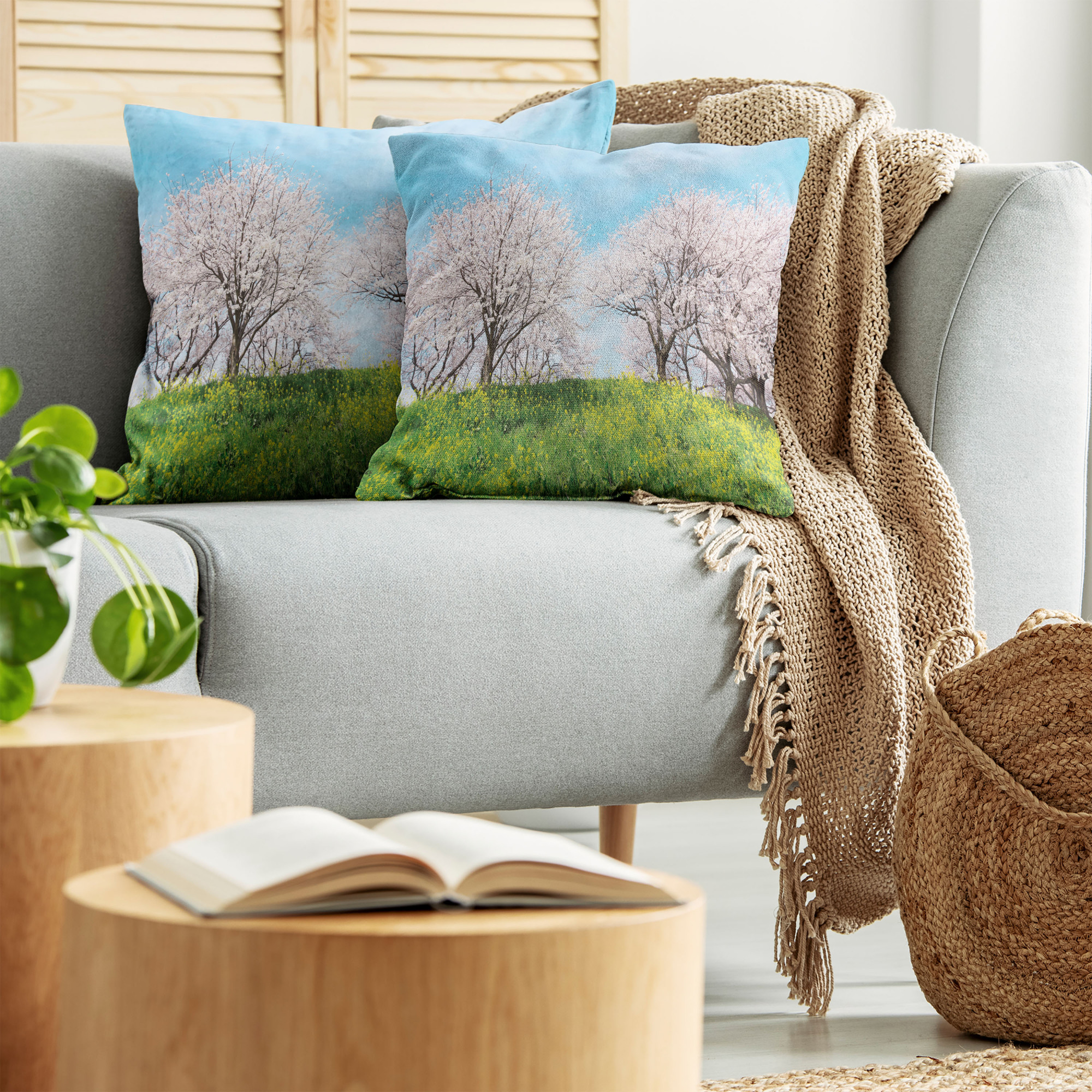 Ambesonne Tree Bloom Cushion Cover Set of 2 for Couch and Bed in 4 Sizes - Picture 75 of 220