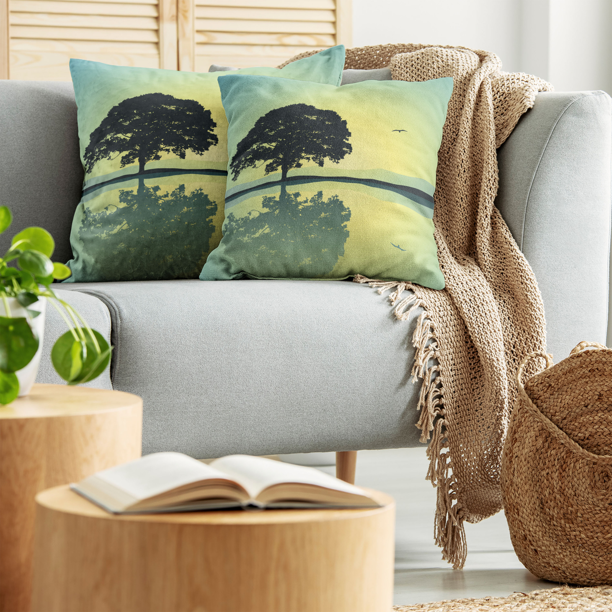 Ambesonne Tree Bloom Cushion Cover Set of 2 for Couch and Bed in 4 Sizes - Picture 161 of 220