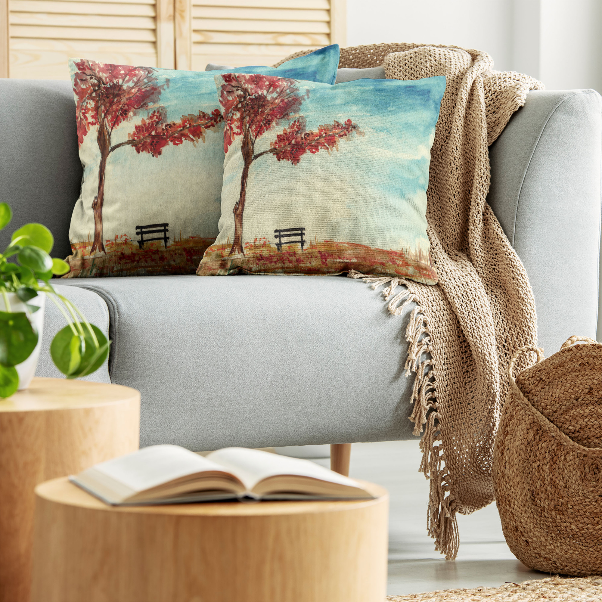 Ambesonne Tree Bloom Cushion Cover Set of 2 for Couch and Bed in 4 Sizes - Picture 210 of 220