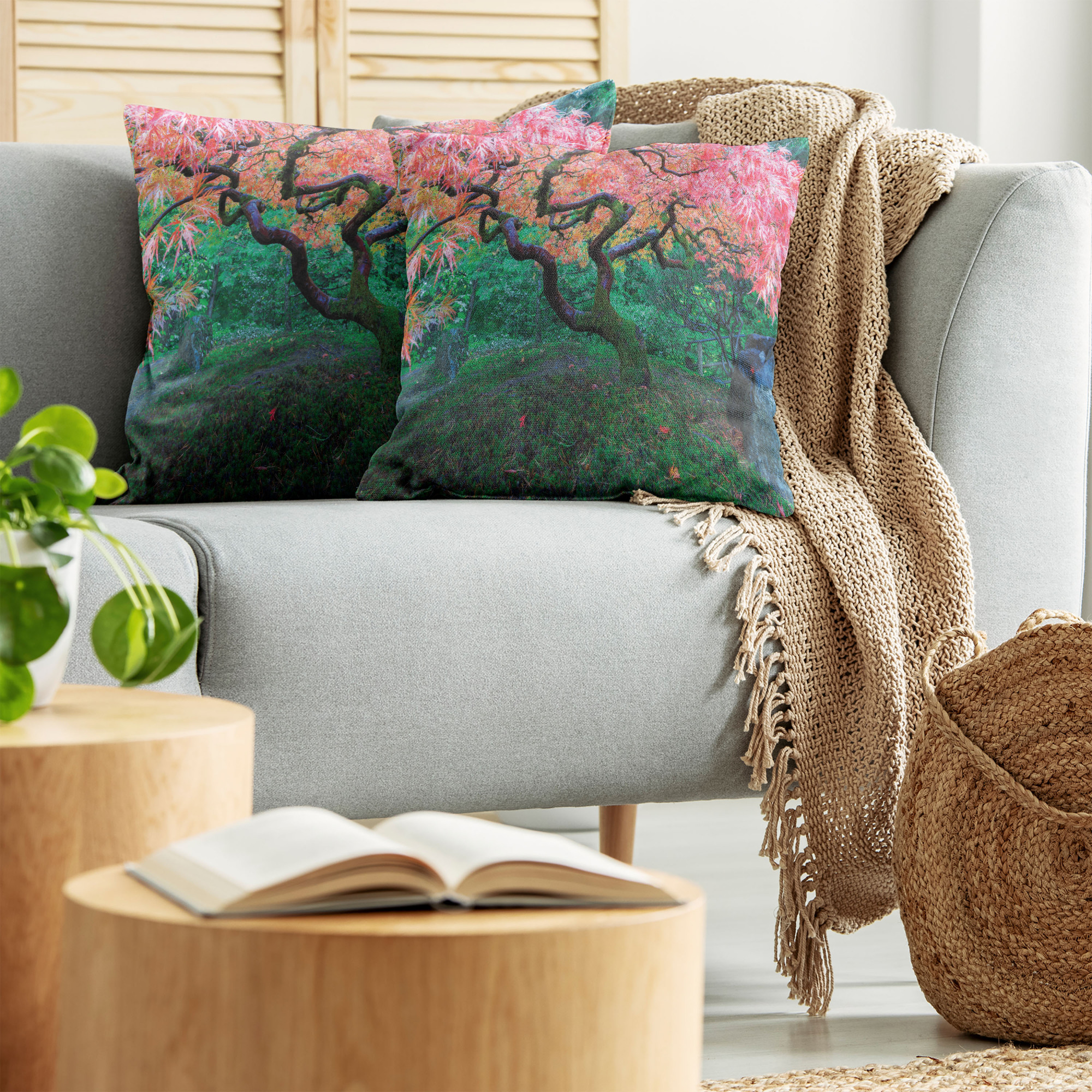 Ambesonne Tree Bloom Cushion Cover Set of 2 for Couch and Bed in 4 Sizes - Picture 157 of 220