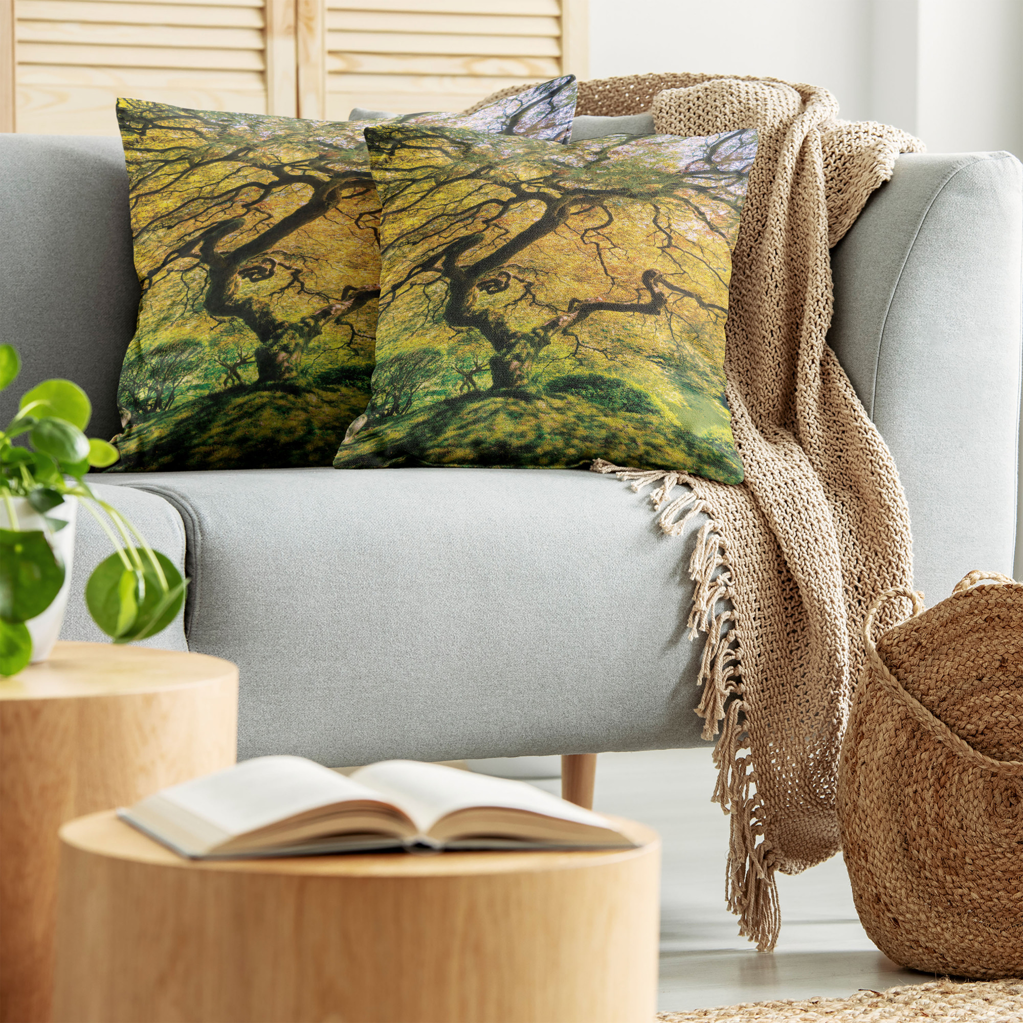 Ambesonne Tree Bloom Cushion Cover Set of 2 for Couch and Bed in 4 Sizes - Picture 79 of 220