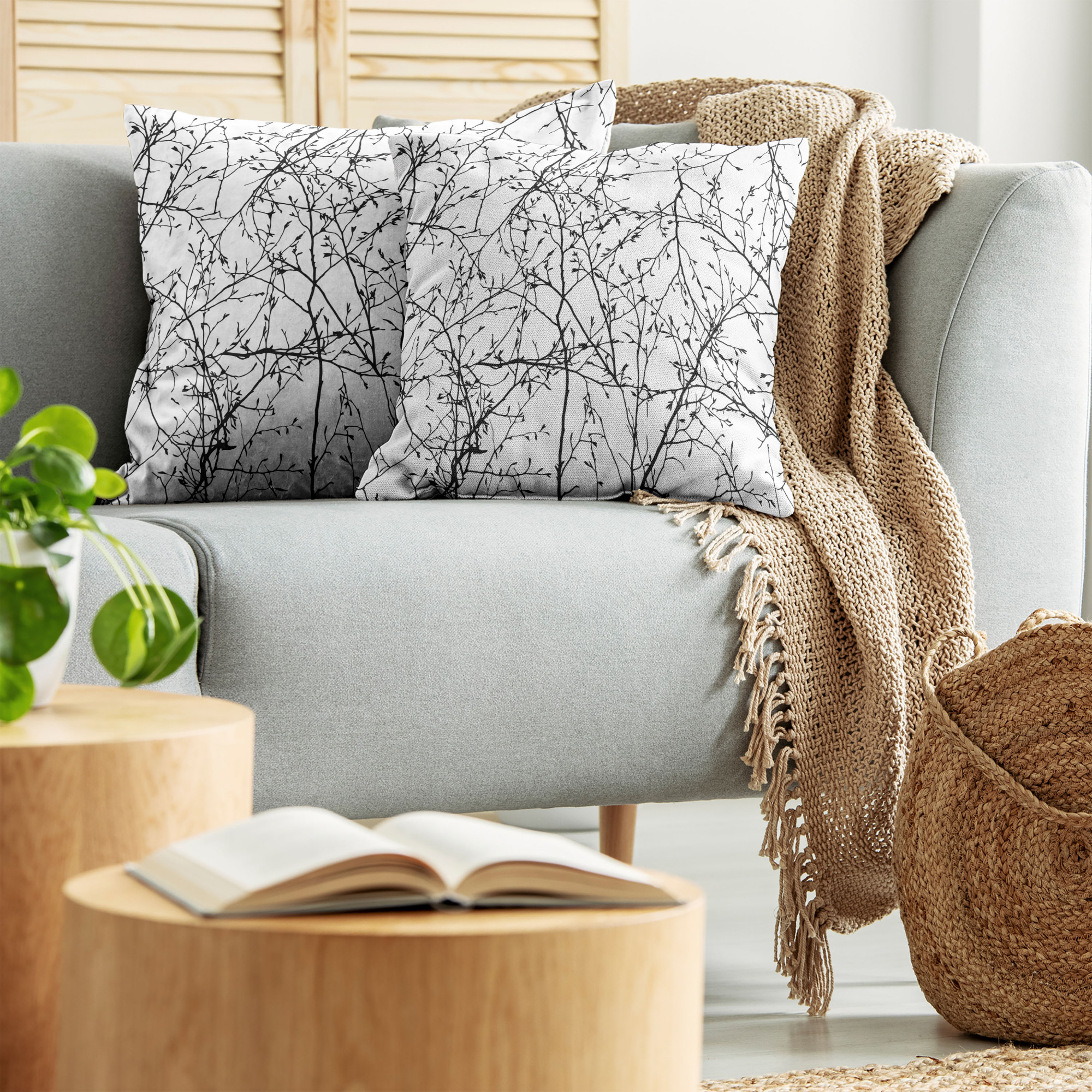 Ambesonne Tree Bloom Cushion Cover Set of 2 for Couch and Bed in 4 Sizes - Picture 20 of 220