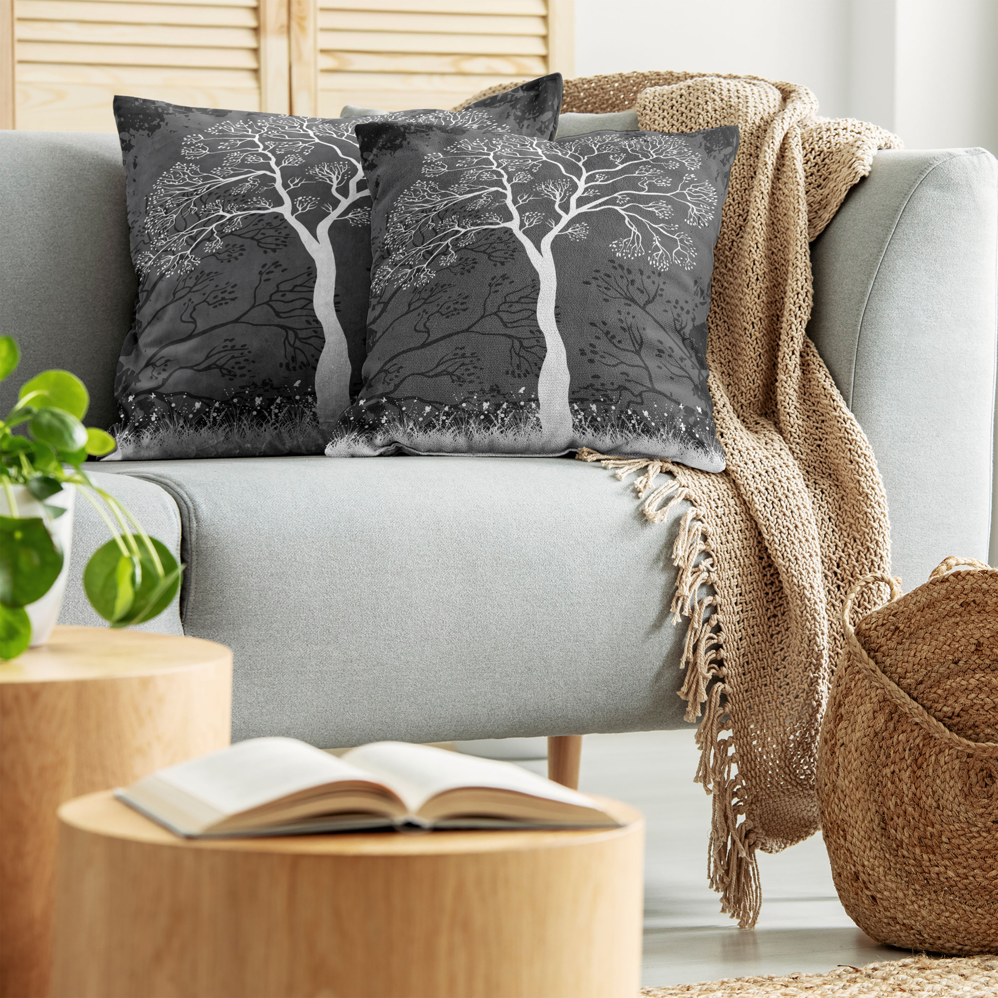Ambesonne Tree Bloom Cushion Cover Set of 2 for Couch and Bed in 4 Sizes - Picture 104 of 220