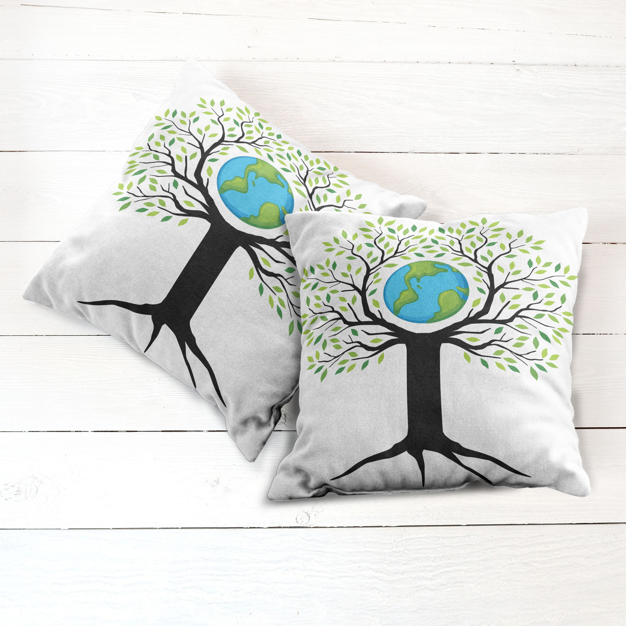 Ambesonne Tree Bloom Cushion Cover Set of 2 for Couch and Bed in 4 Sizes - Picture 67 of 220