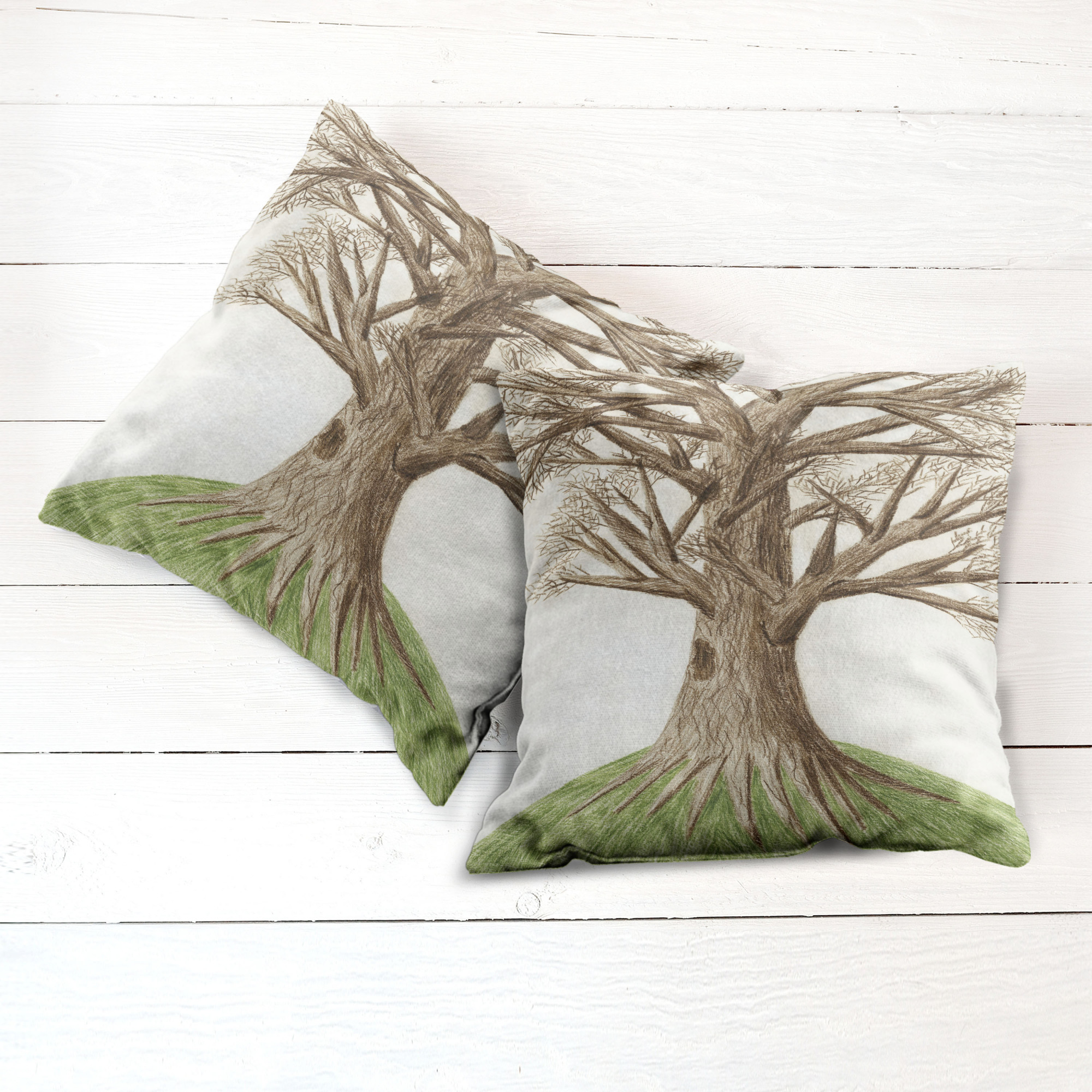 Ambesonne Tree Bloom Cushion Cover Set of 2 for Couch and Bed in 4 Sizes - Picture 174 of 220
