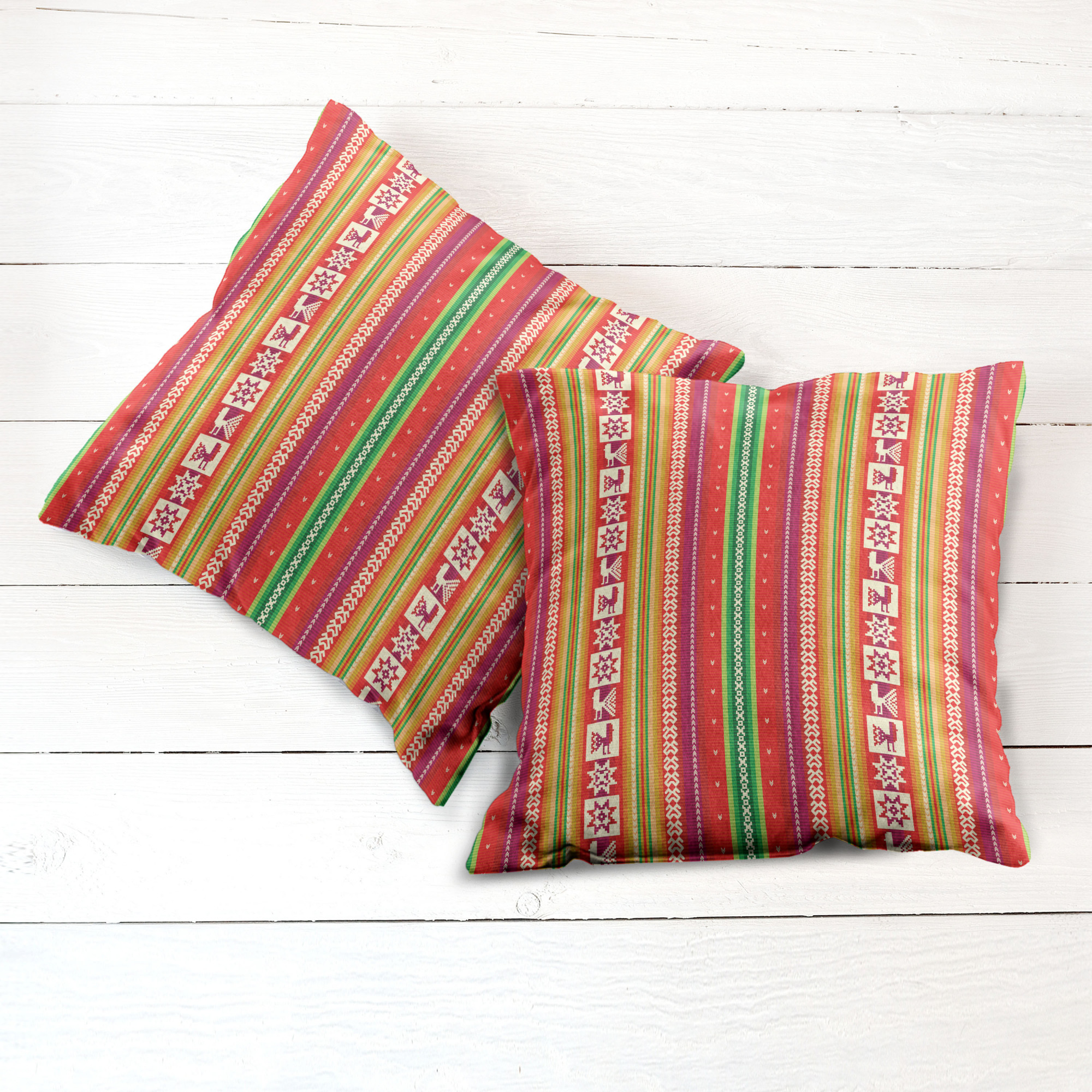 Ambesonne Colorful Theme Cushion Cover Set of 2 for Couch and Bed in 4 Sizes