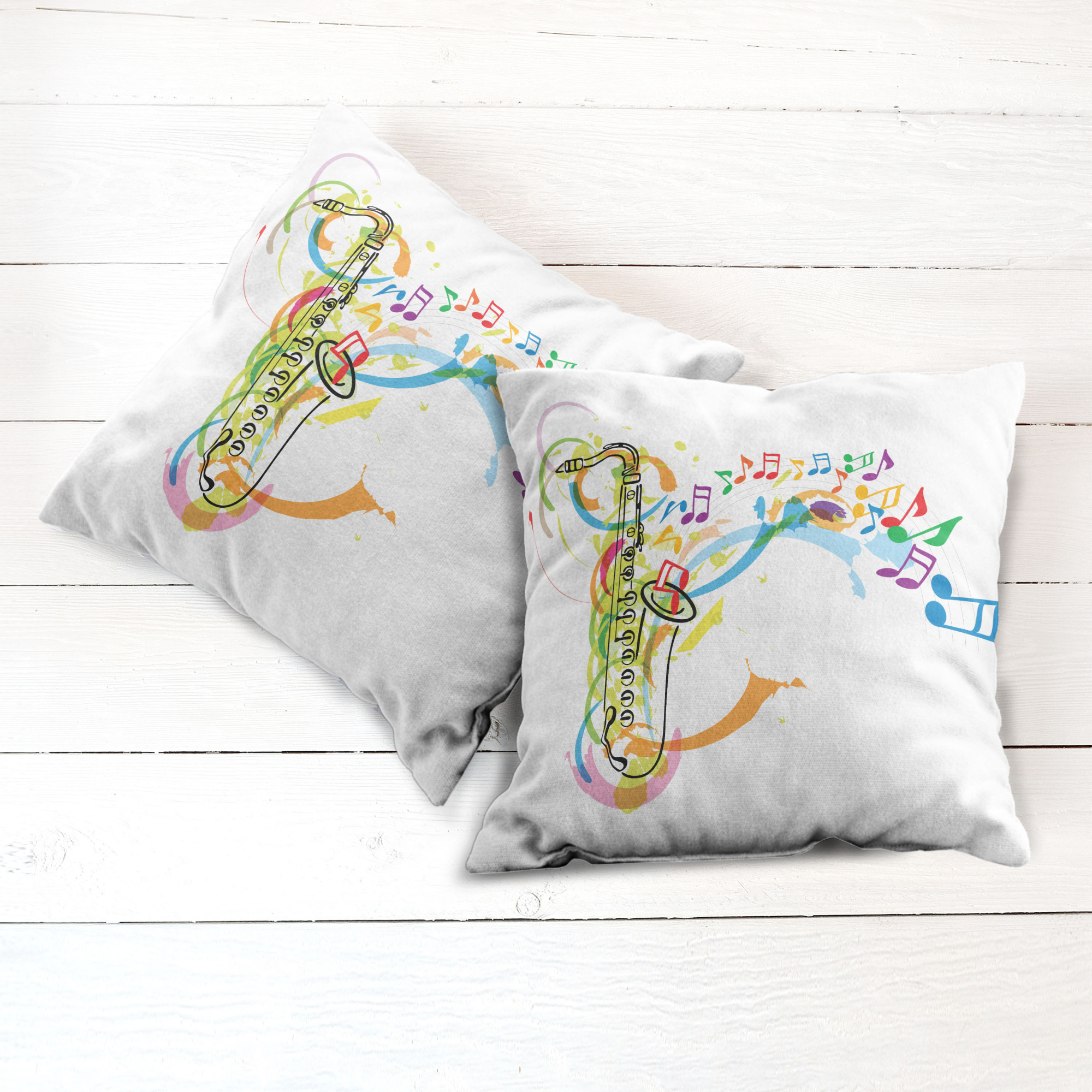 Ambesonne Colorful Theme Cushion Cover Set of 2 for Couch and Bed in 4 Sizes