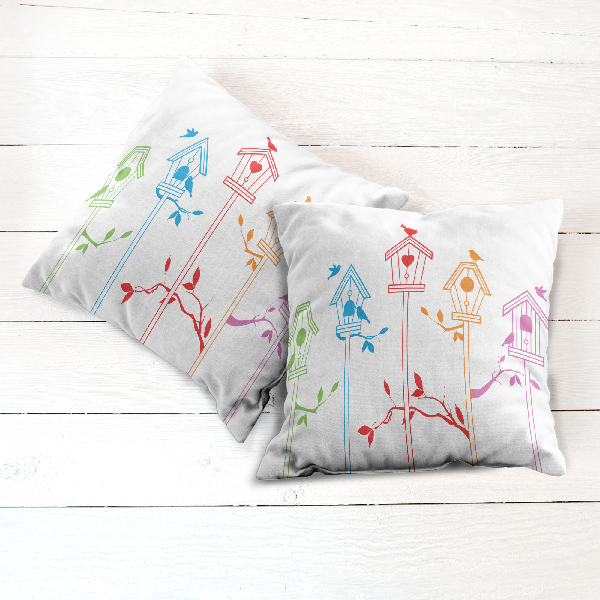 Ambesonne Colorful Theme Cushion Cover Set of 2 for Couch and Bed in 4 Sizes