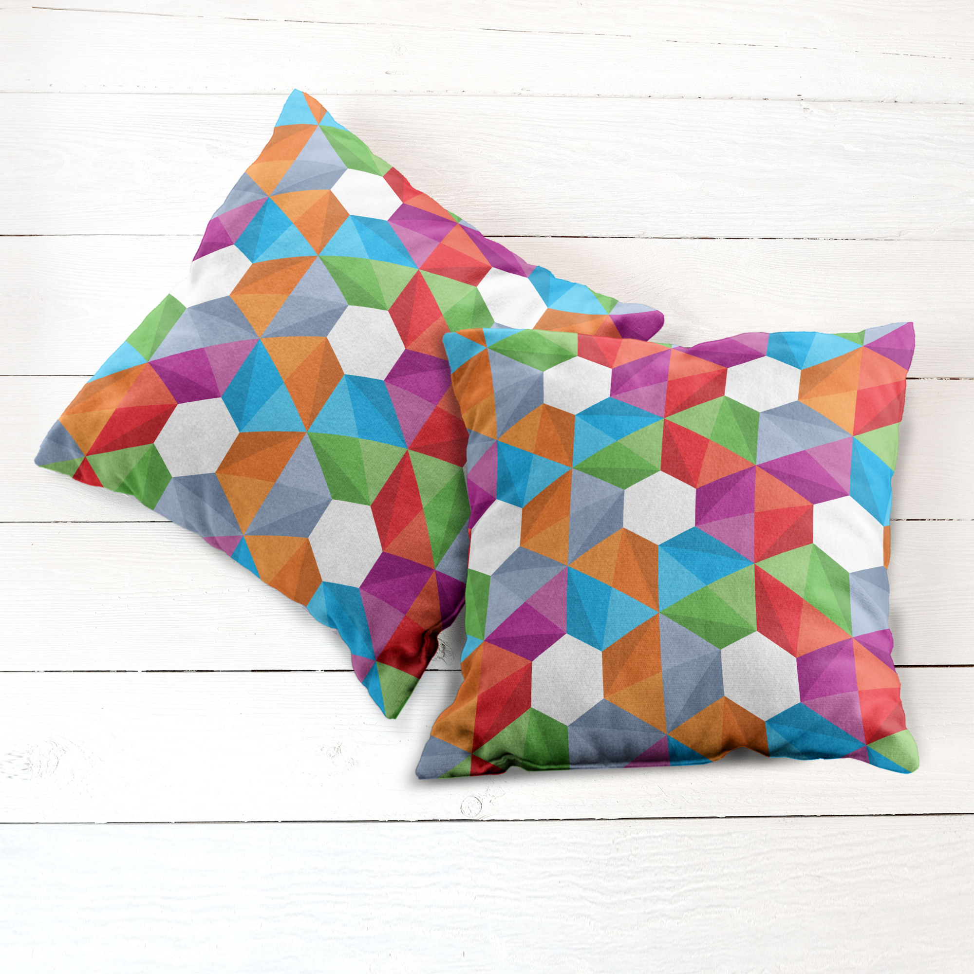 Ambesonne Colorful Theme Cushion Cover Set of 2 for Couch and Bed in 4 Sizes